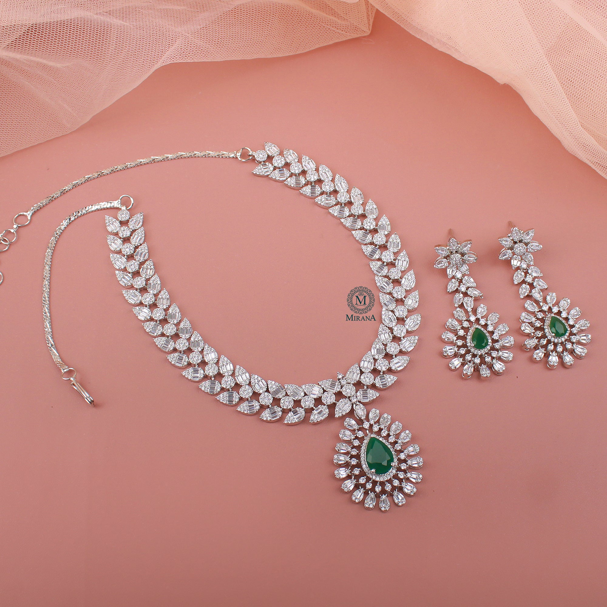 Ryna CZ Designer Necklace Set