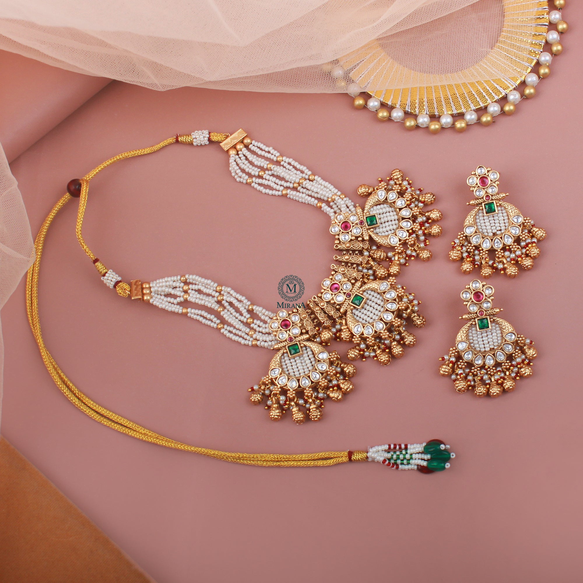 Falguni Antique Pearl Necklace Set