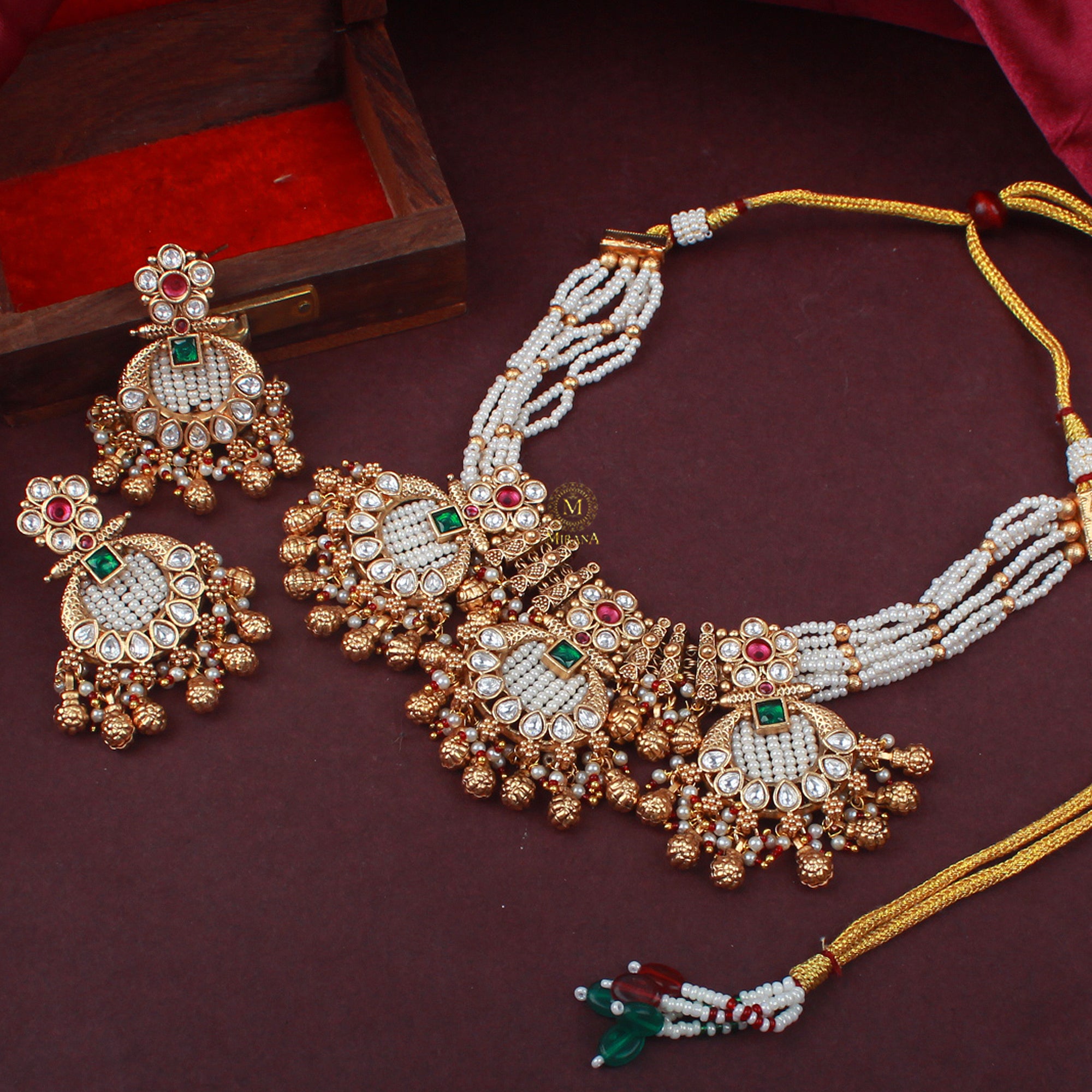 Falguni Antique Pearl Necklace Set