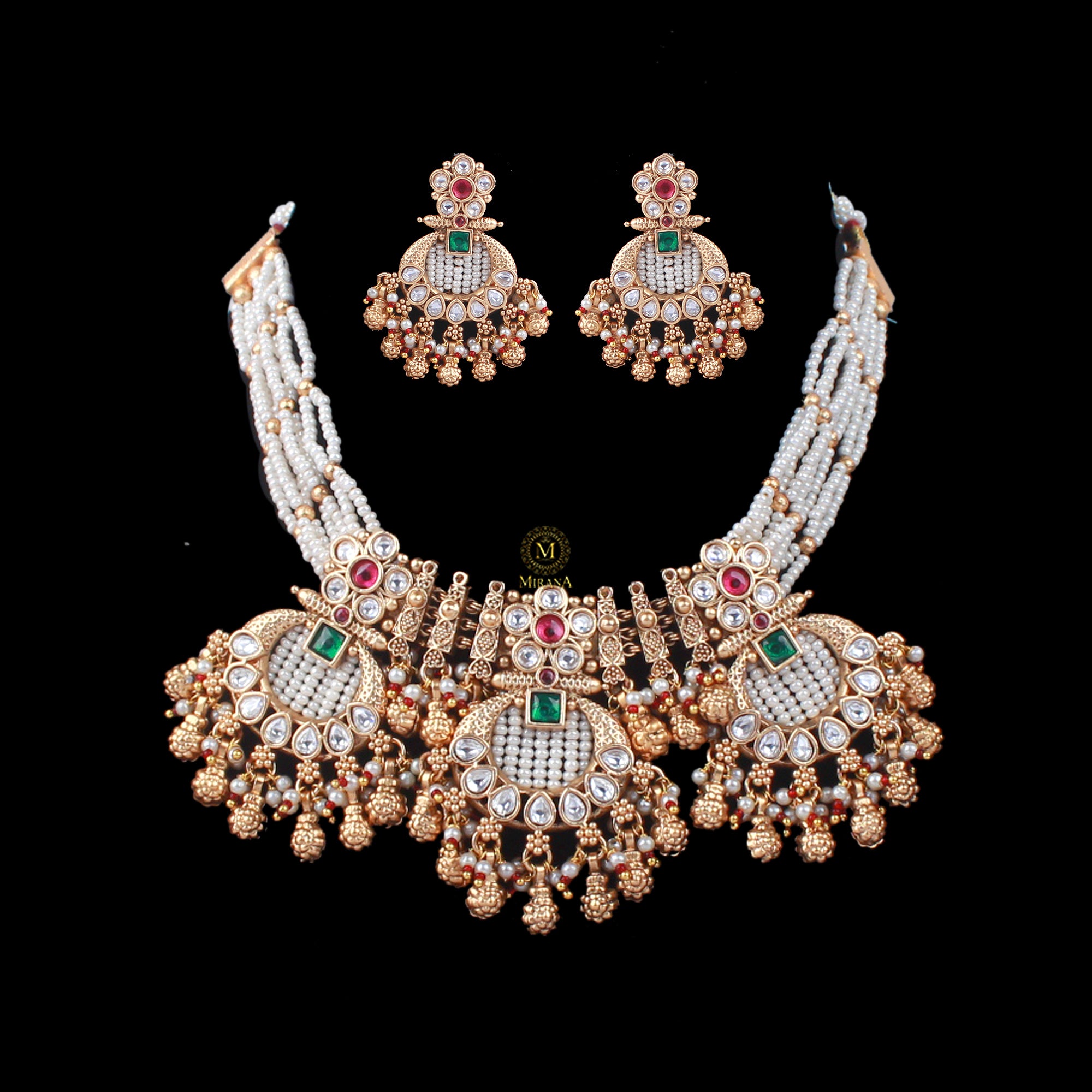 Falguni Antique Pearl Necklace Set