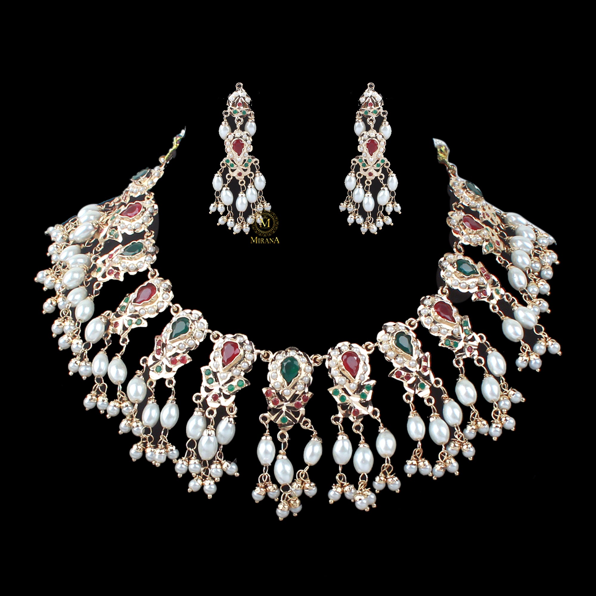 Purvi Pearl Jadau Necklace Set