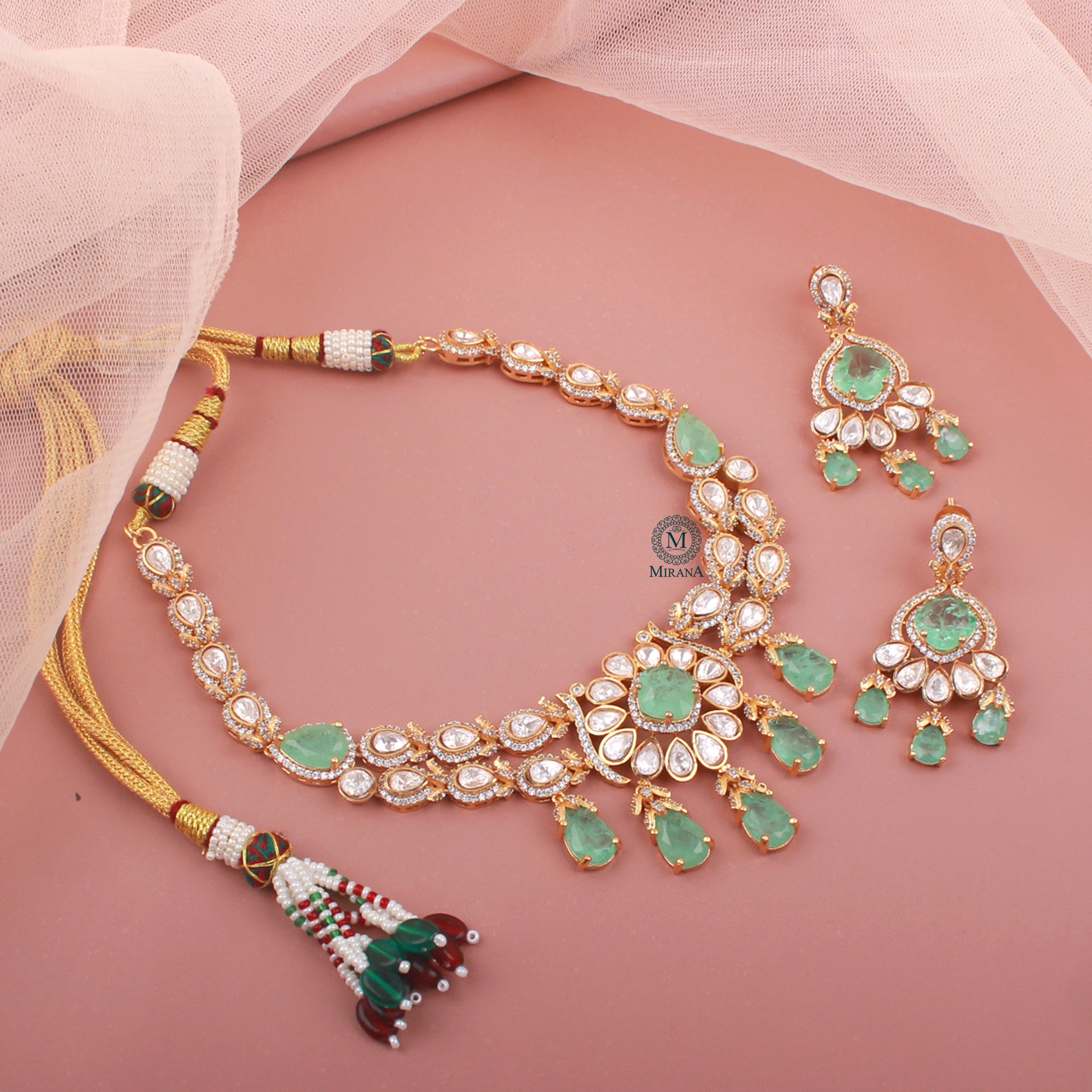 Misha Moissanite Designer Necklace Set