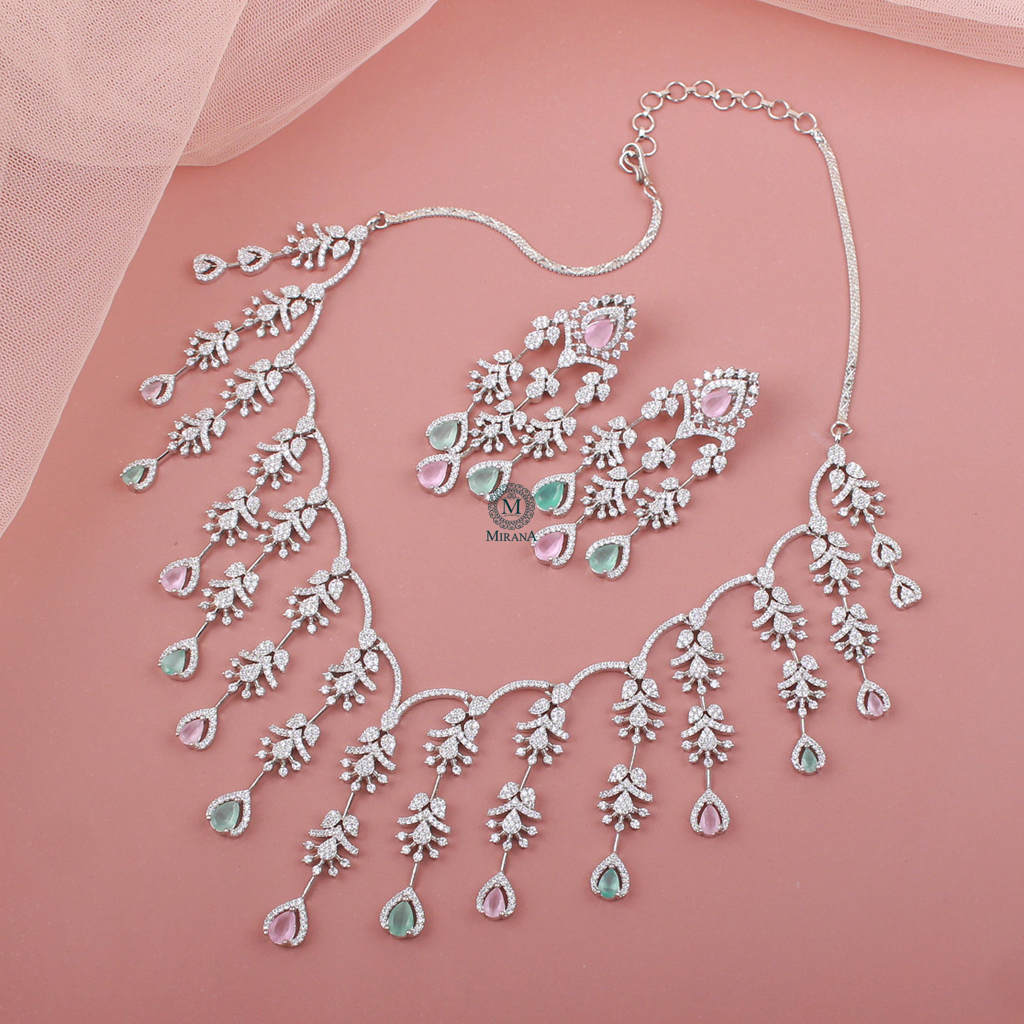 Nobisha Pastel Colour Designer Necklace Set