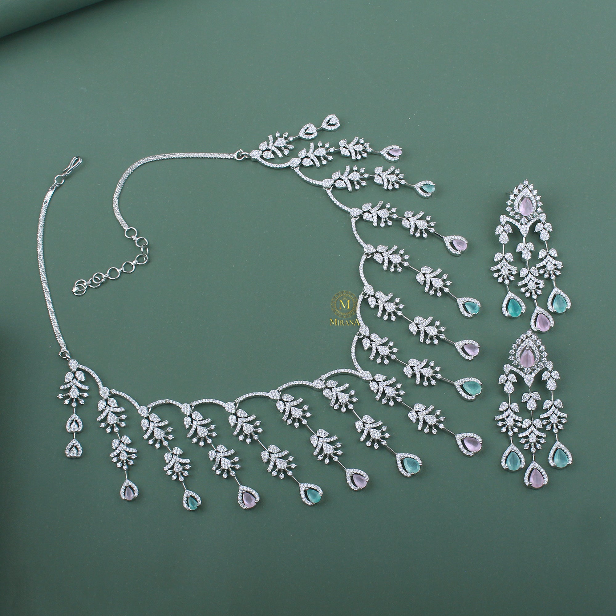 Nobisha Pastel Colour Designer Necklace Set