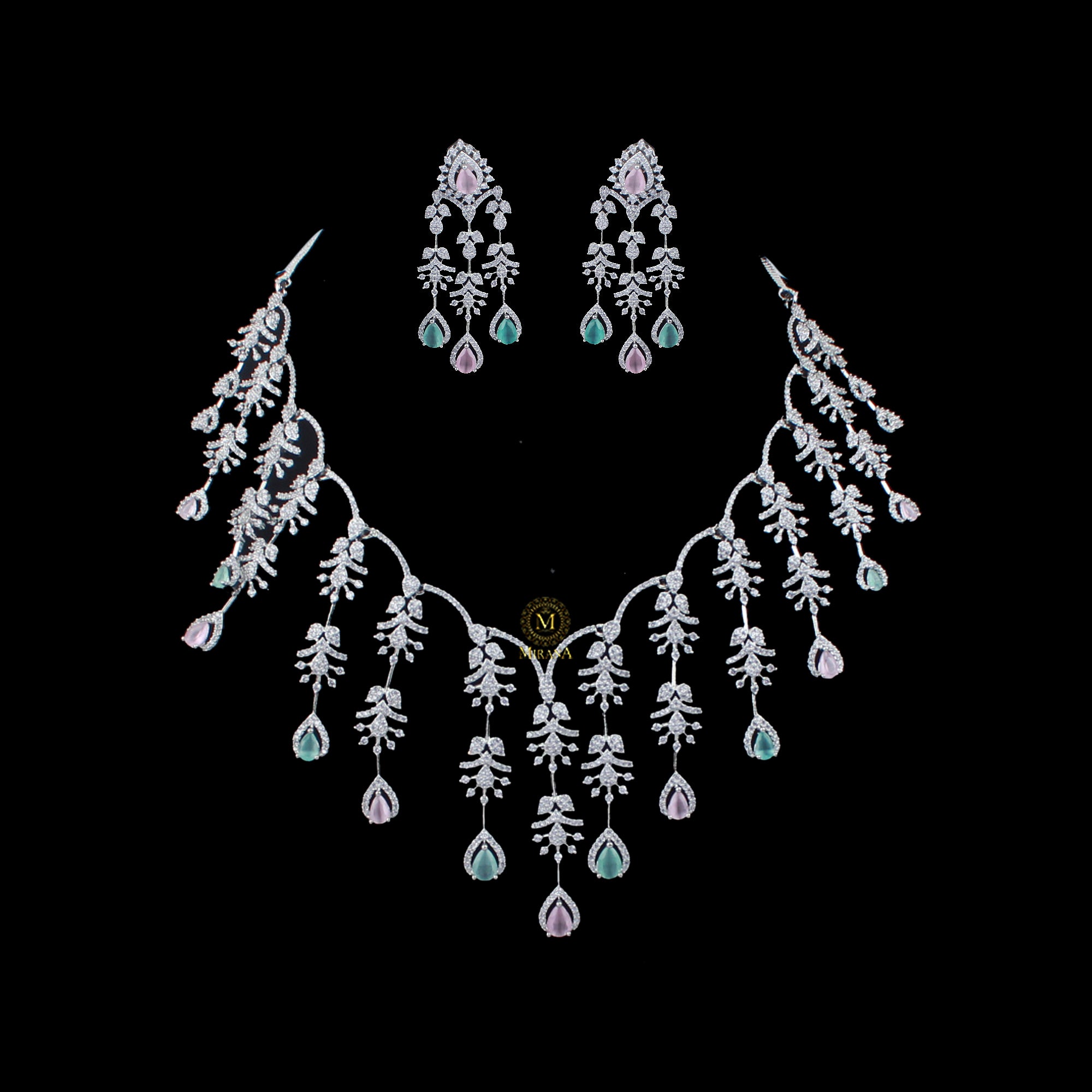 Nobisha Pastel Colour Designer Necklace Set