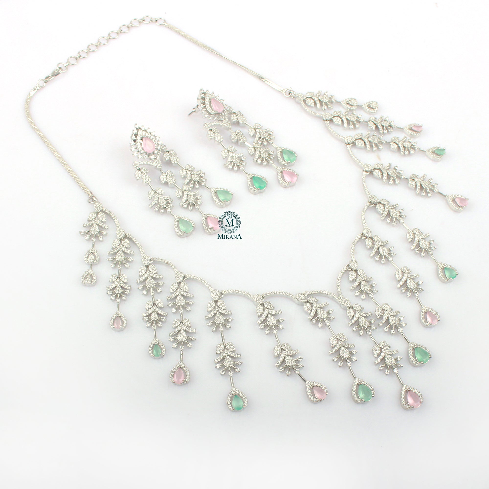 Nobisha Pastel Colour Designer Necklace Set