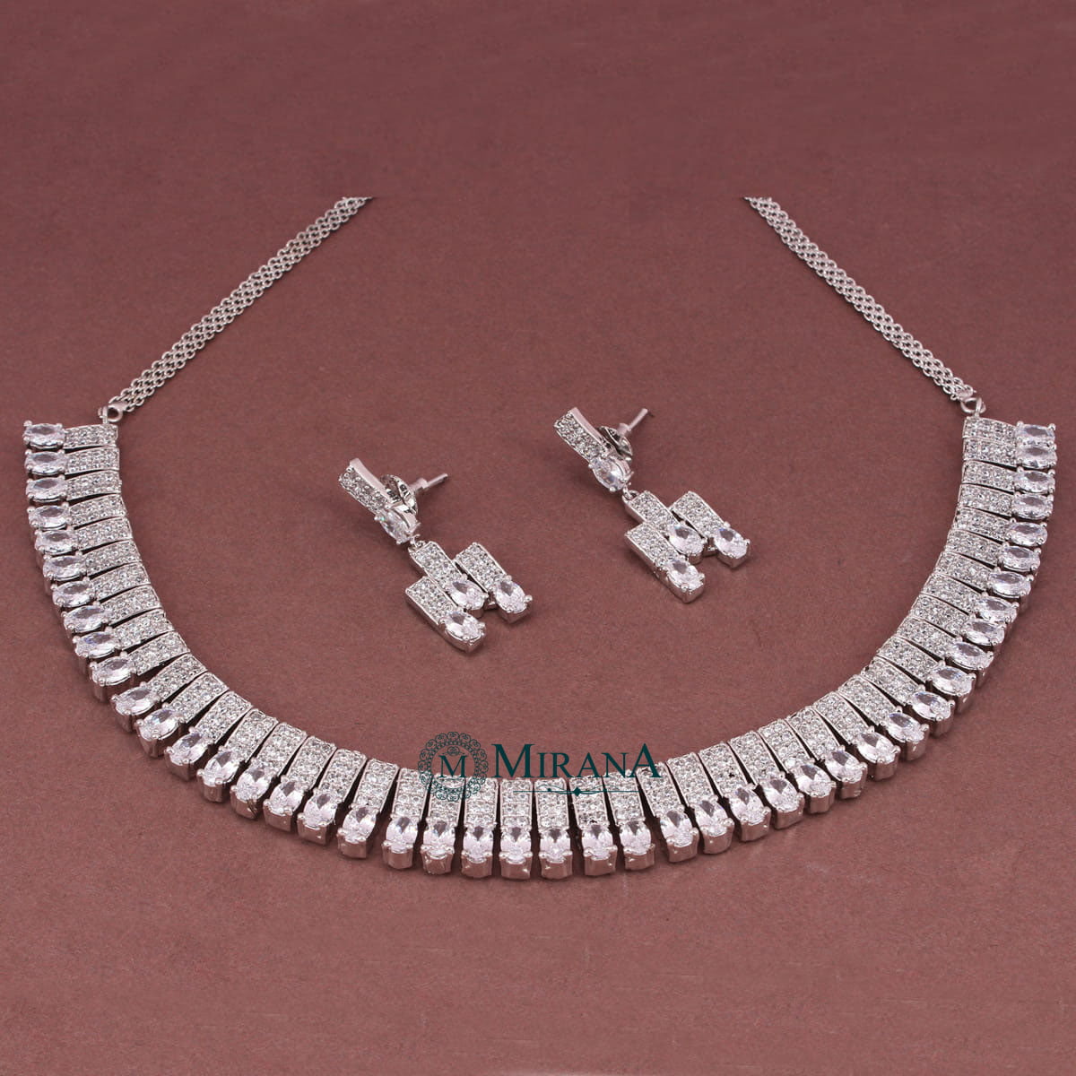 Sparkling CZ Necklace Set