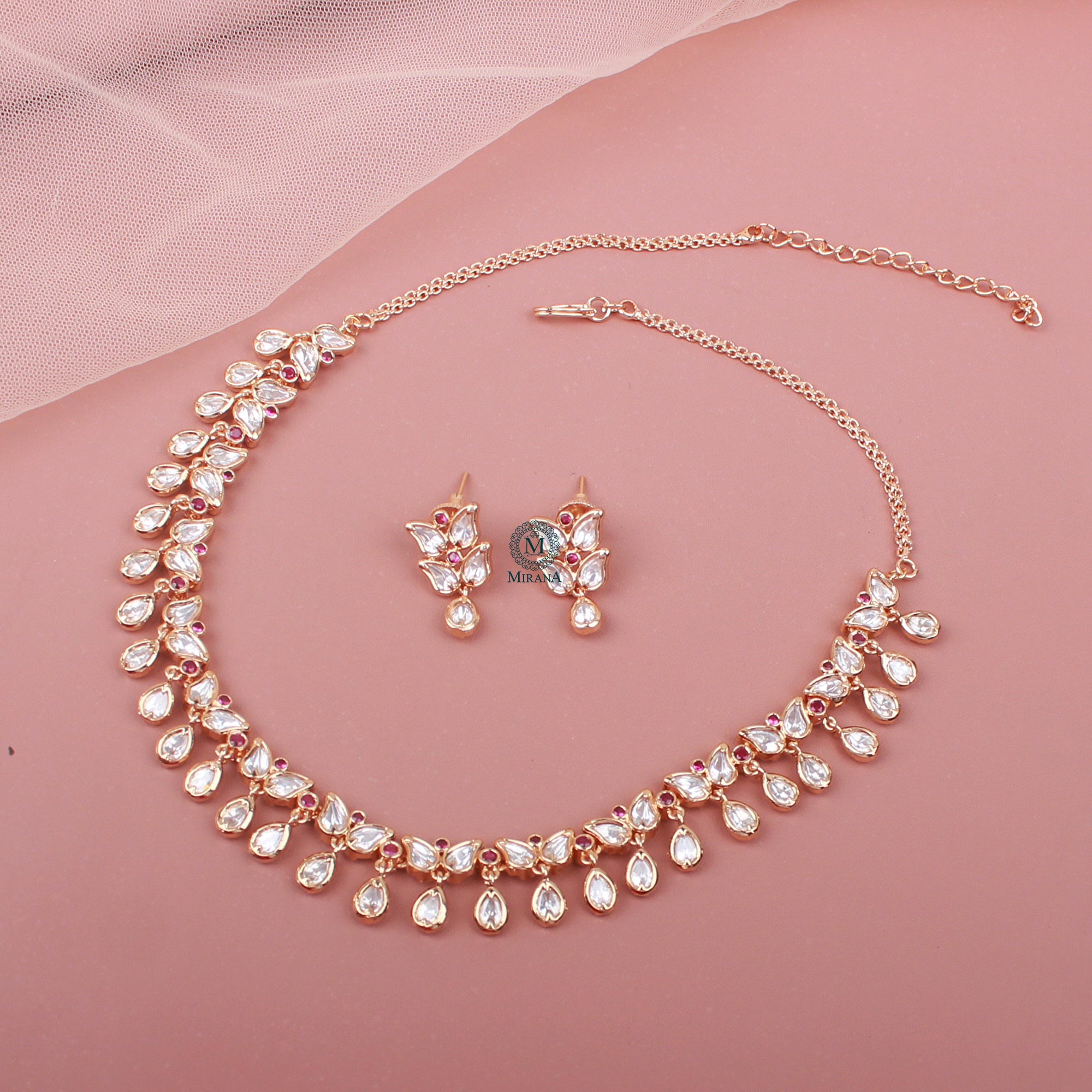 Nisha Polki Designer Necklace Set