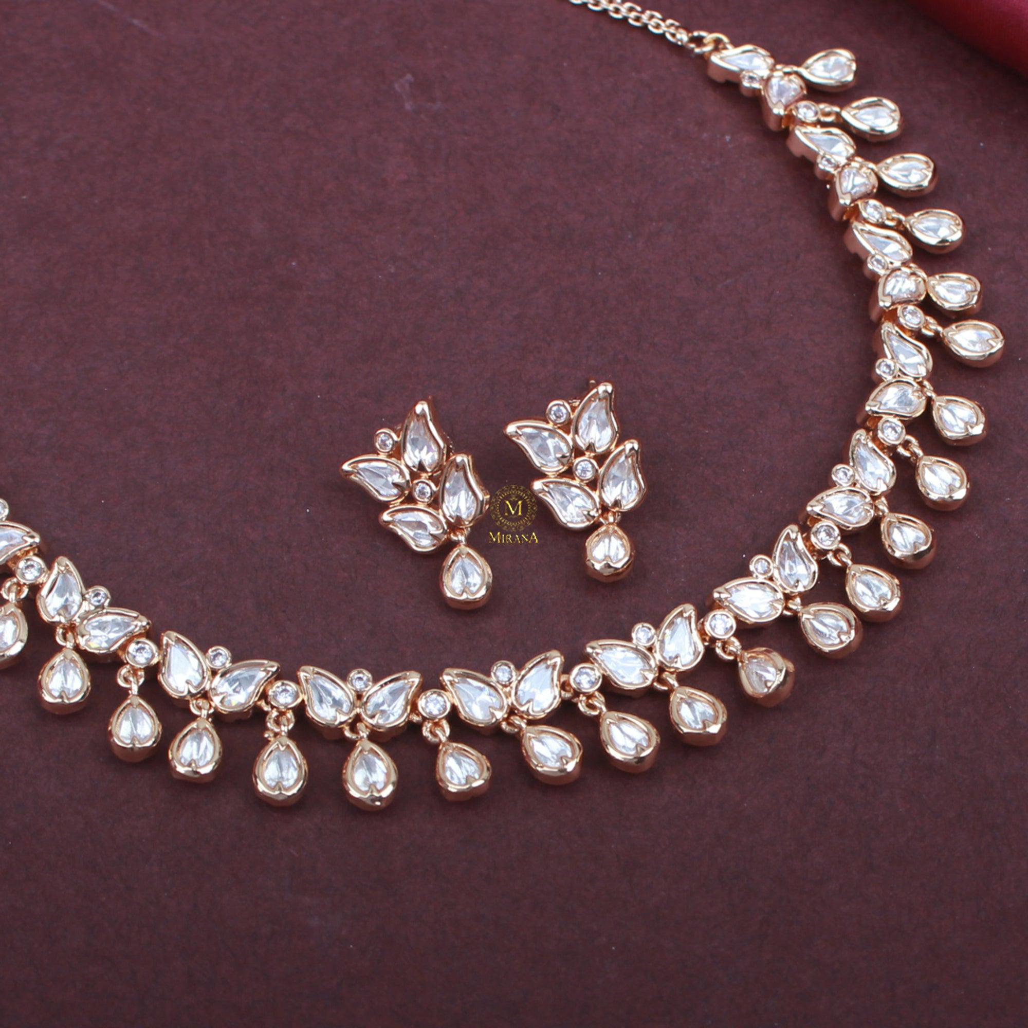 Nisha Polki Designer Necklace Set