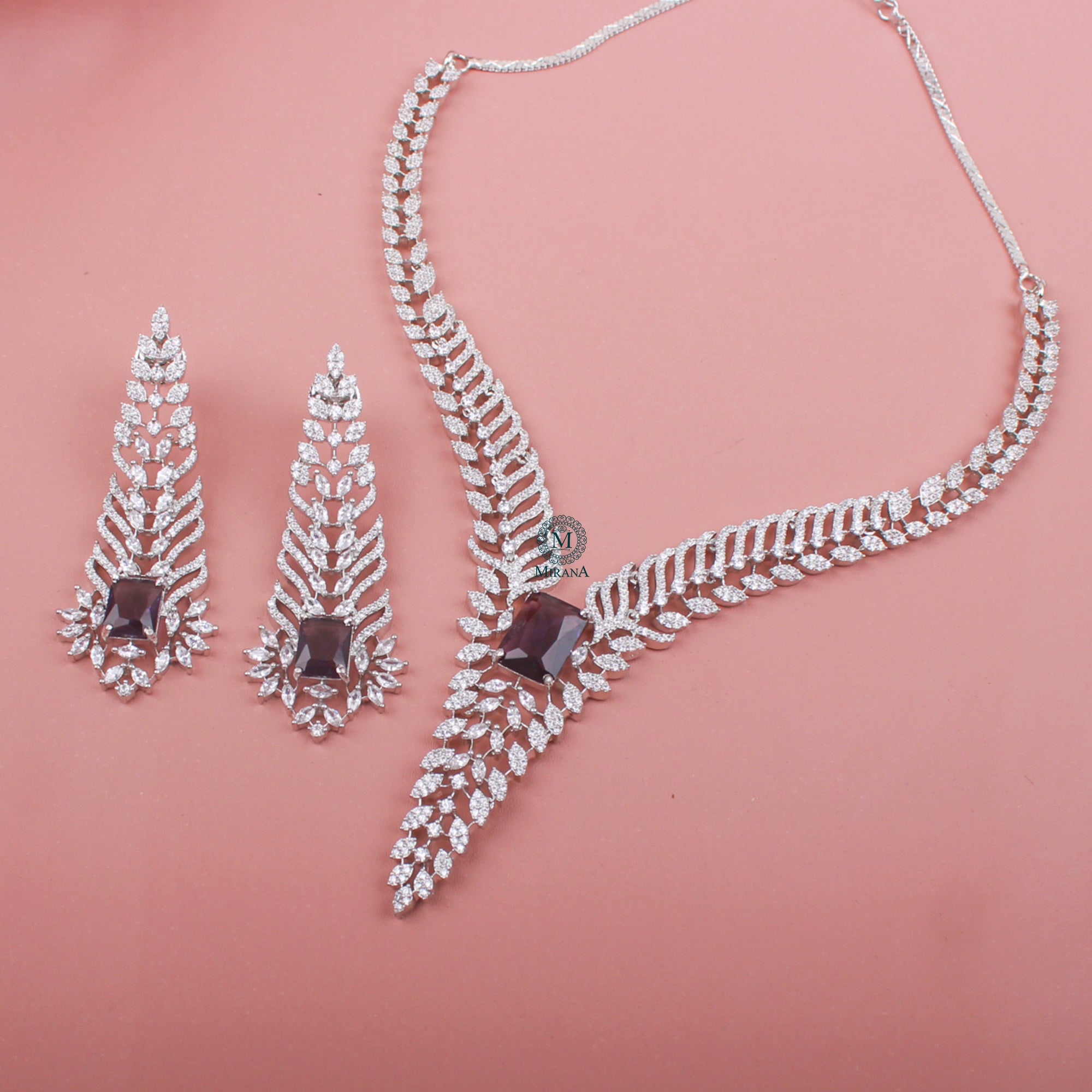 Sonisha CZ Designer Necklace Set