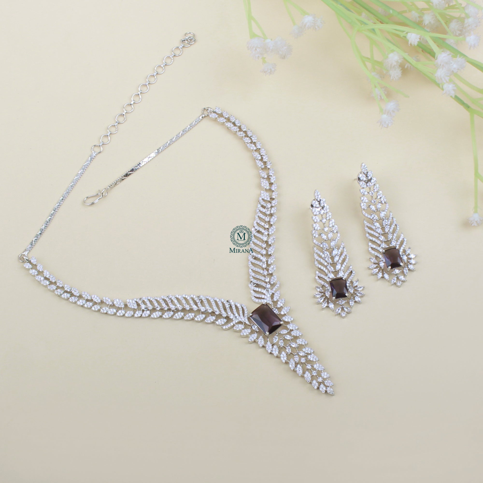 Sonisha CZ Designer Necklace Set