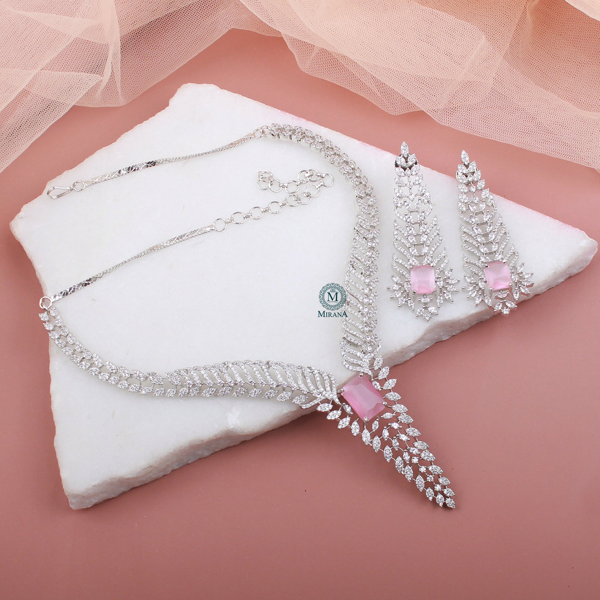 Sonisha CZ Designer Necklace Set