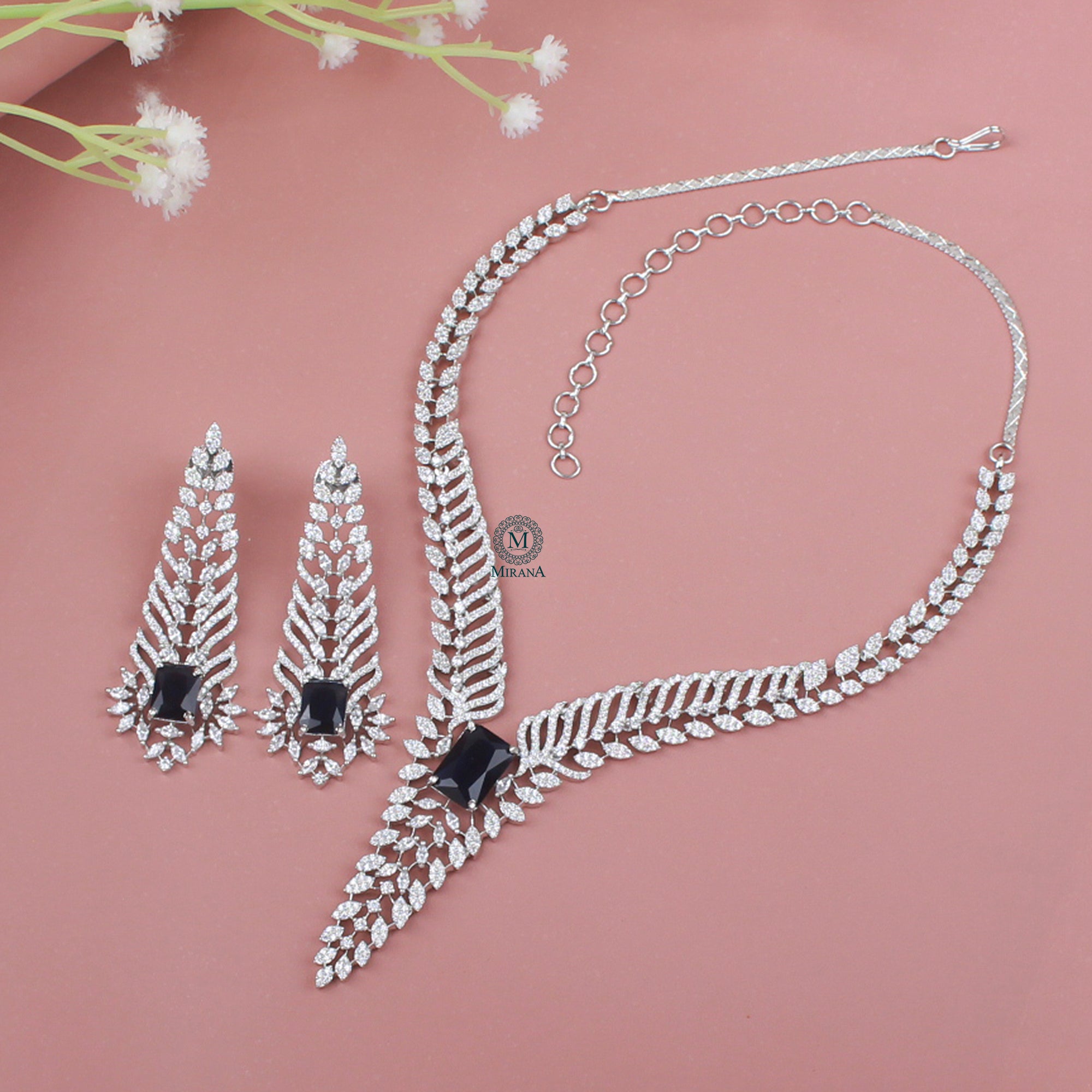 Sonisha CZ Designer Necklace Set