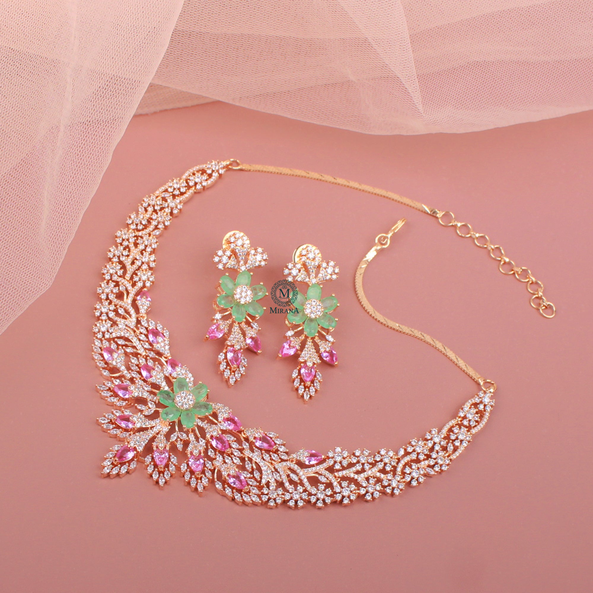 Rubina CZ Fusion Necklace Set