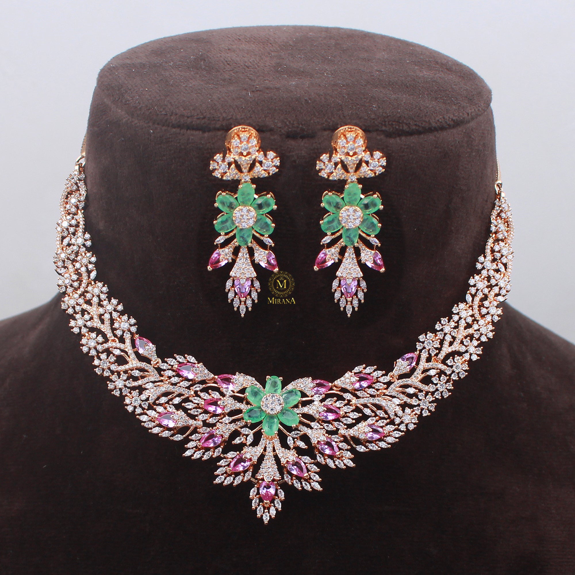 Rubina CZ Fusion Necklace Set