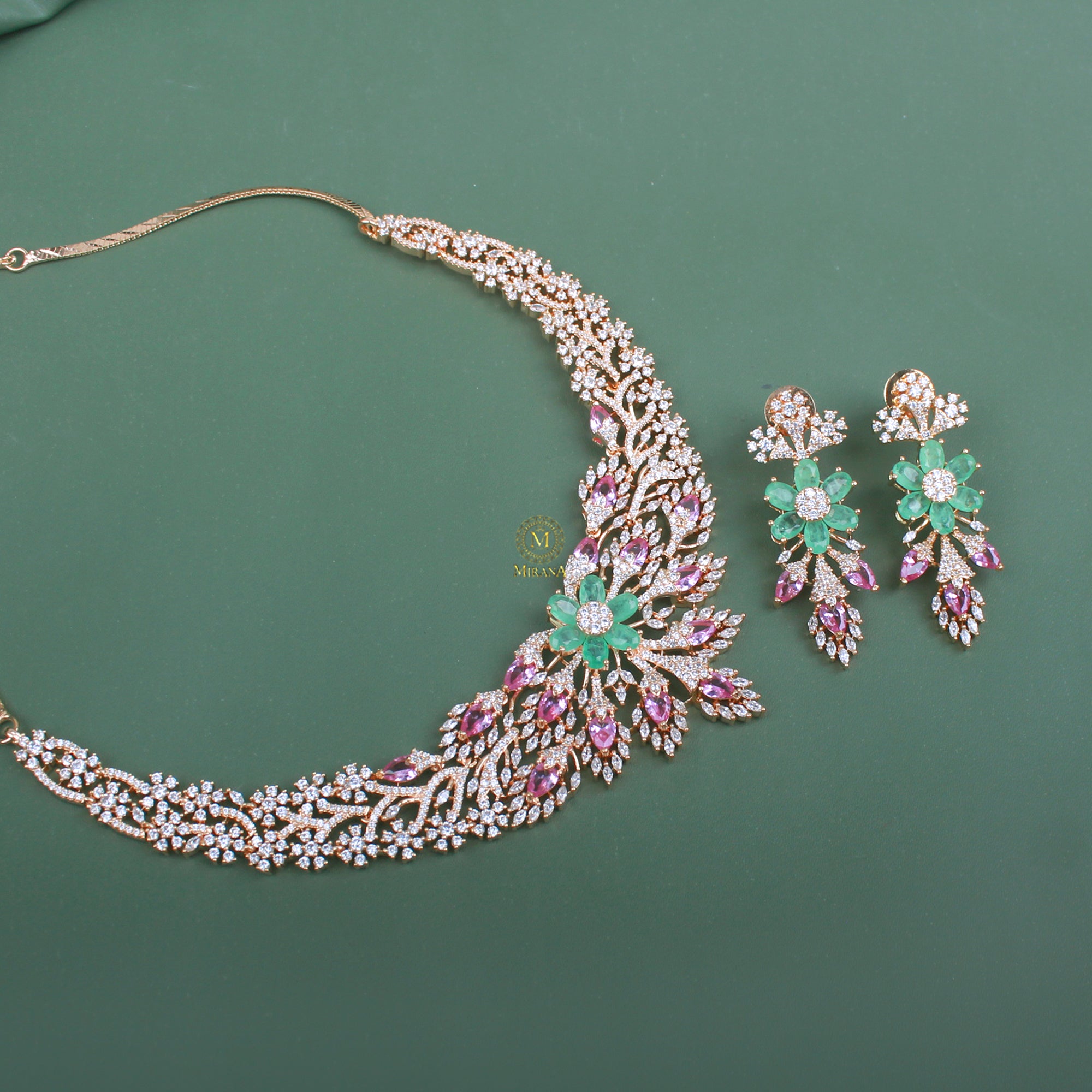 Rubina CZ Fusion Necklace Set