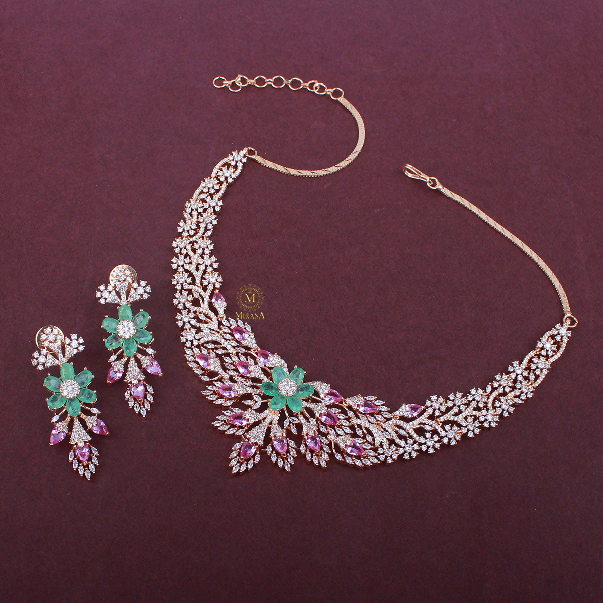 Rubina CZ Fusion Necklace Set