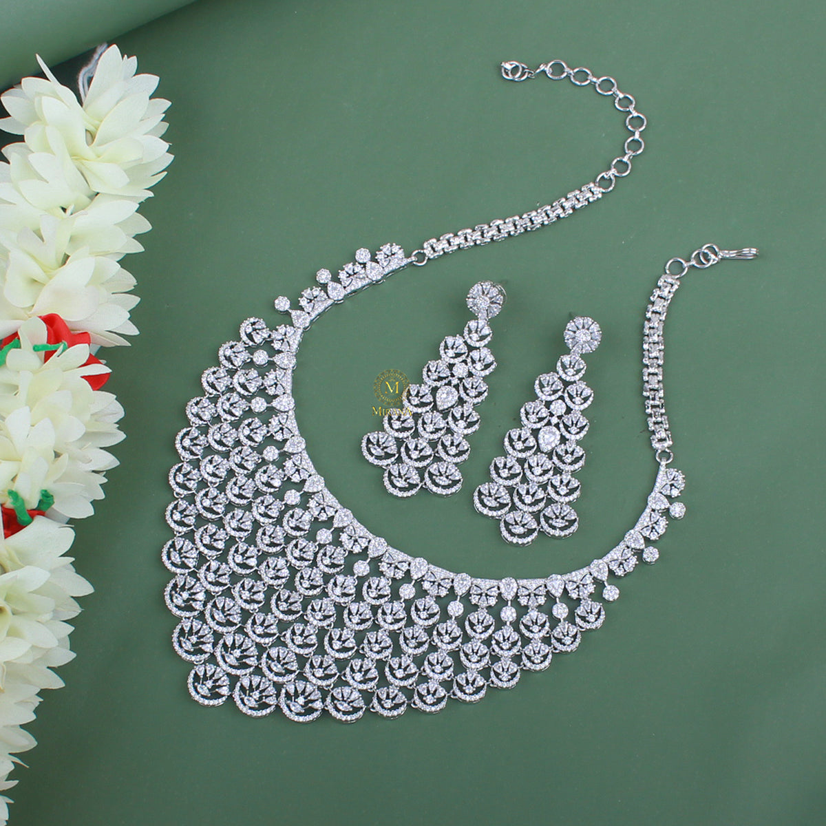 Myrna CZ Designer Necklace Set