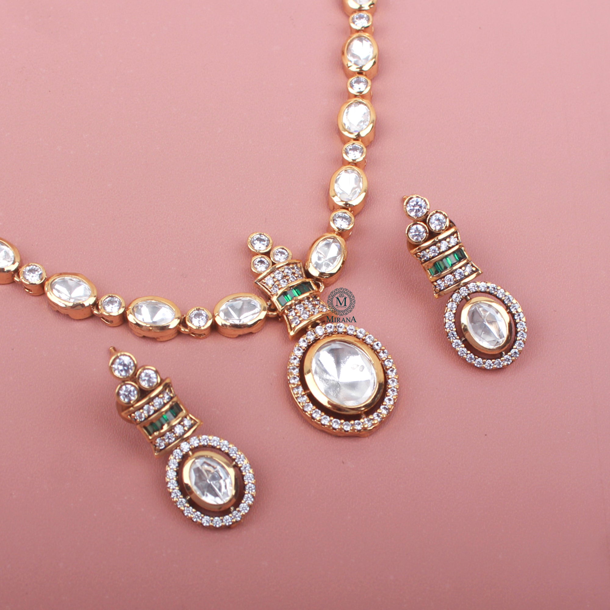Trinisha Polki Designer Necklace Set