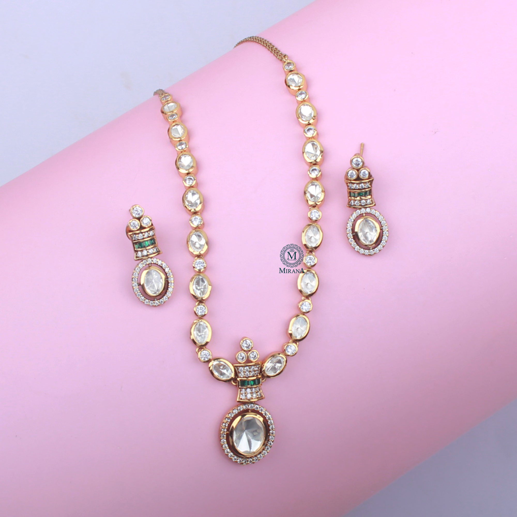 Trinisha Polki Designer Necklace Set