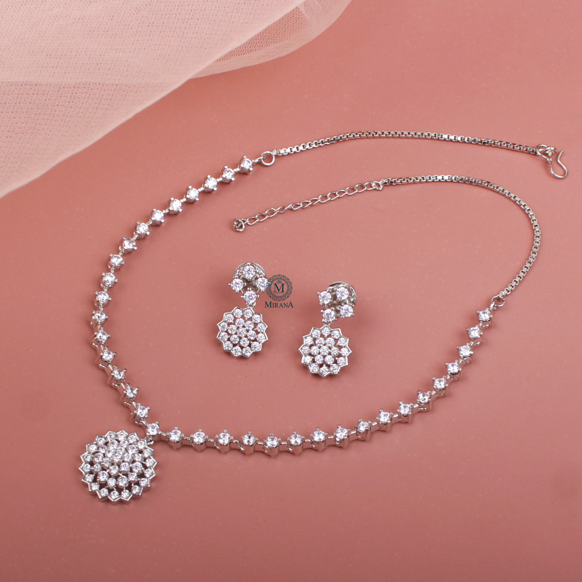 Ena CZ Designer Necklace Set