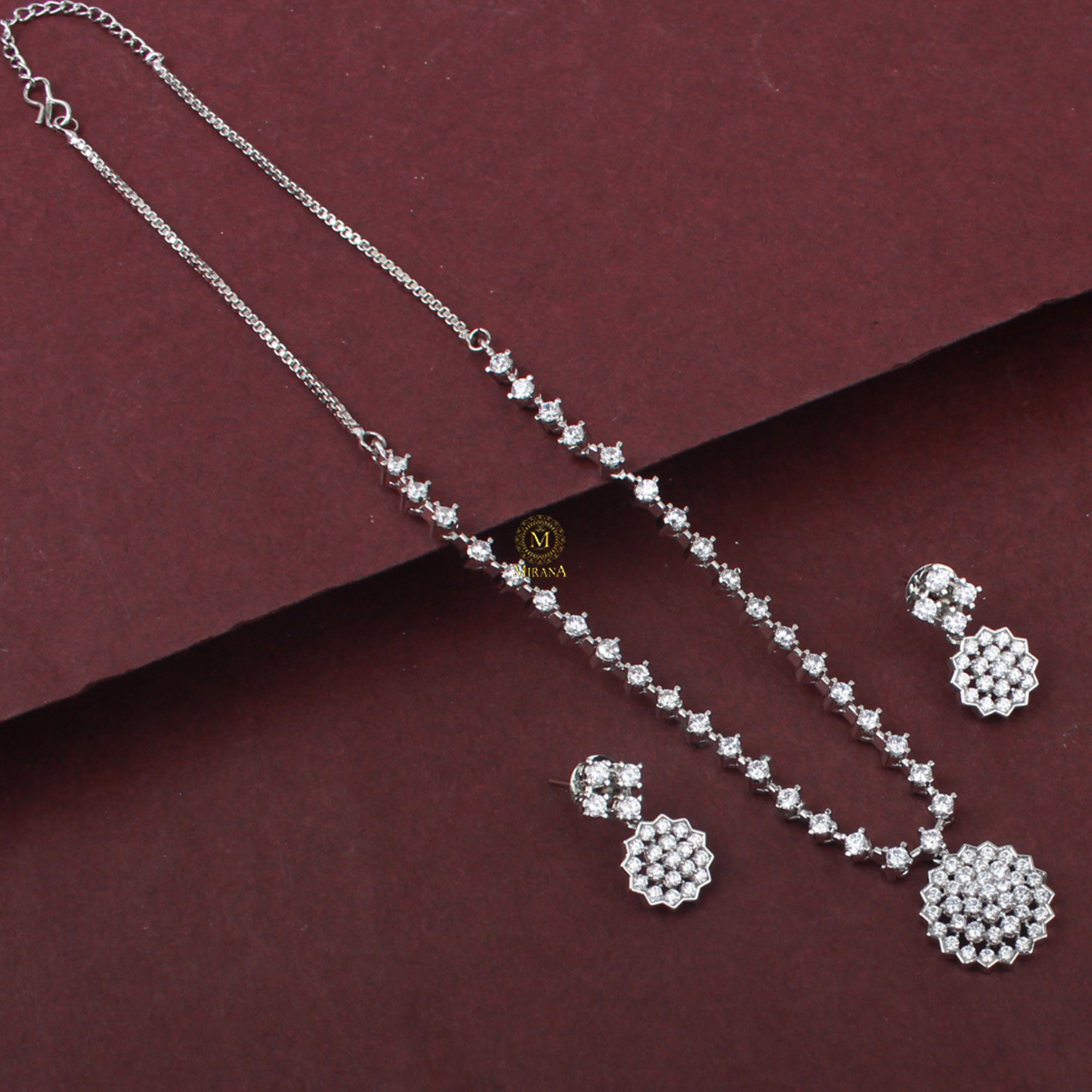 Ena CZ Designer Necklace Set