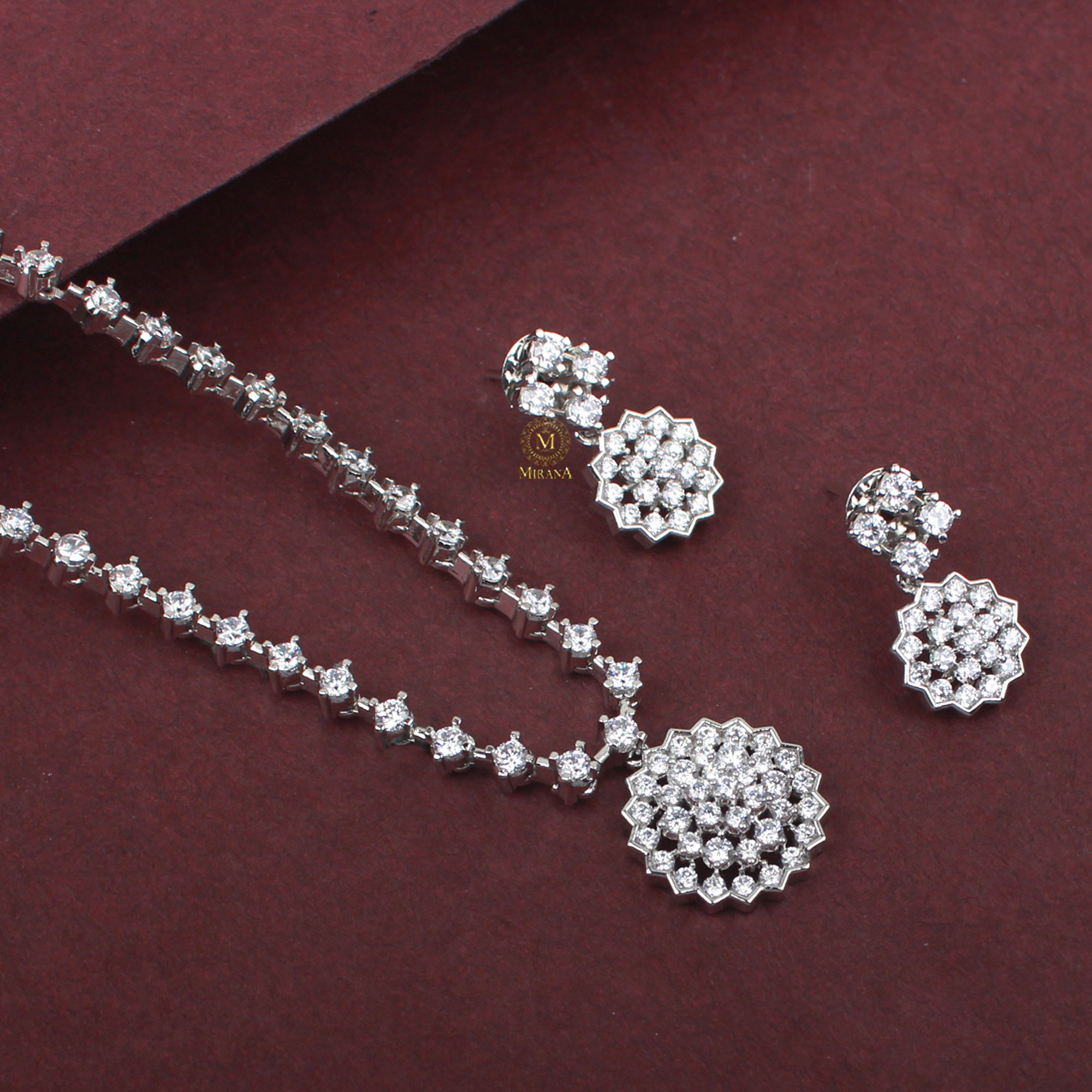 Ena CZ Designer Necklace Set