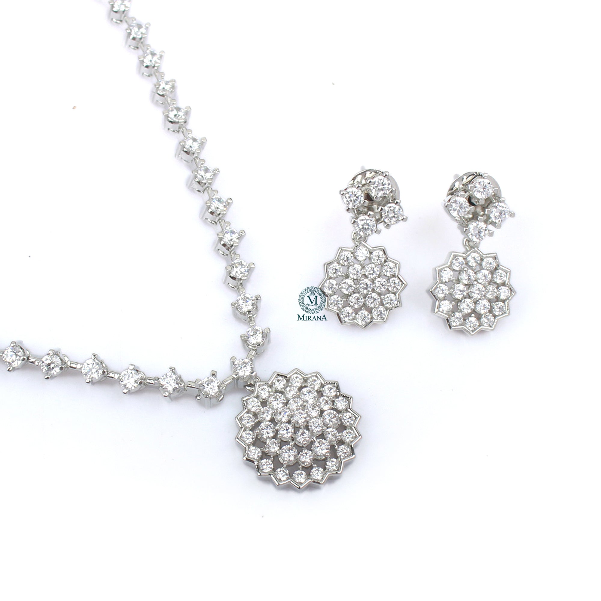 Ena CZ Designer Necklace Set