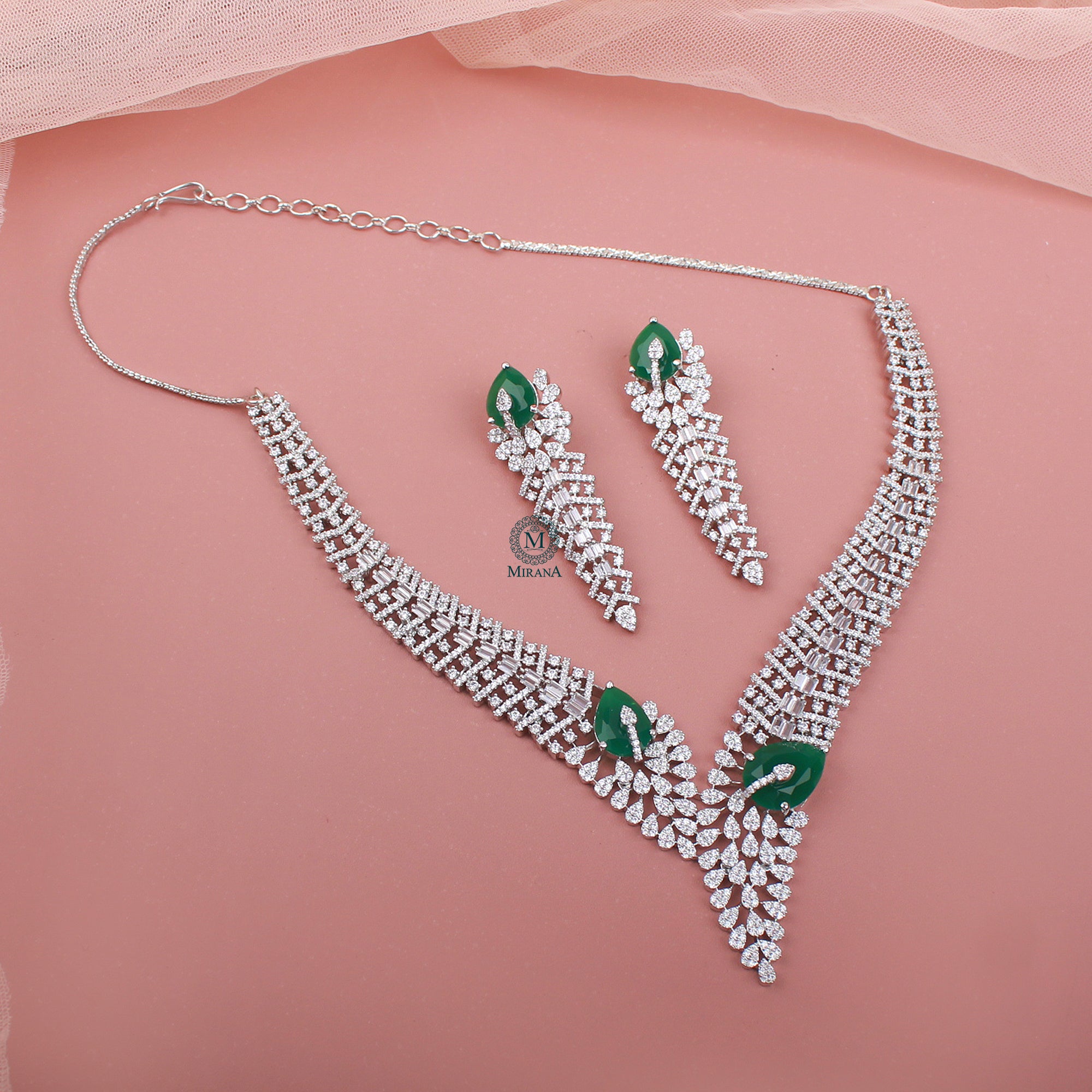 Lyra CZ Designer Necklace Set