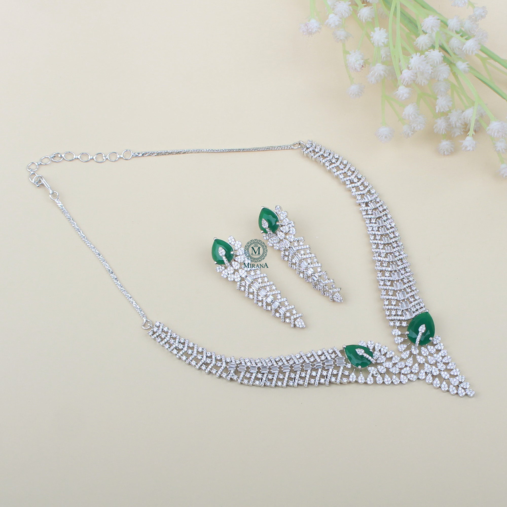 Lyra CZ Designer Necklace Set