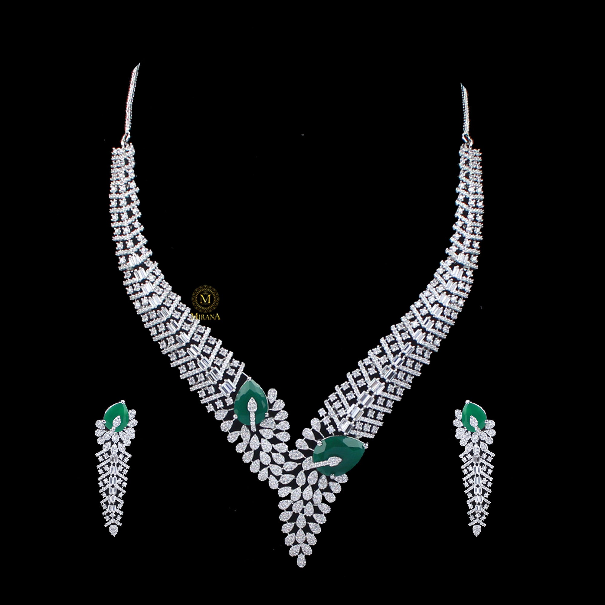 Lyra CZ Designer Necklace Set