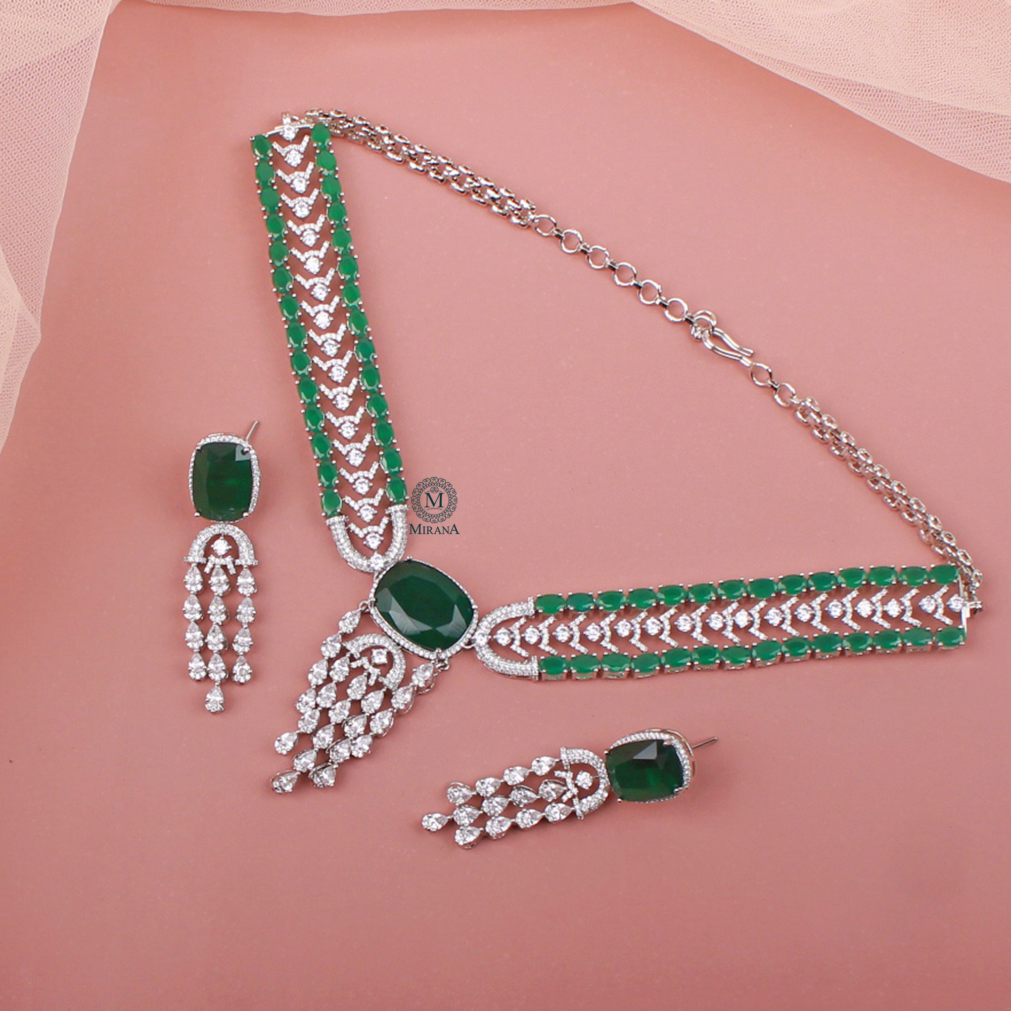 Sarah CZ Designer Necklace Set