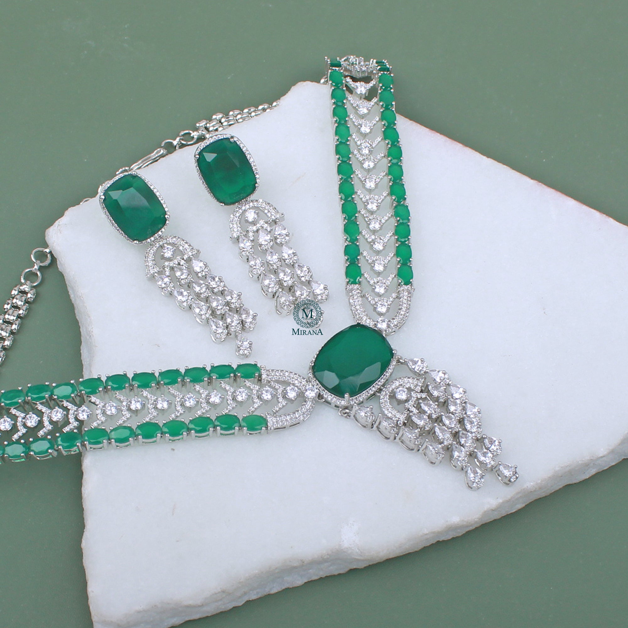 Sarah CZ Designer Necklace Set