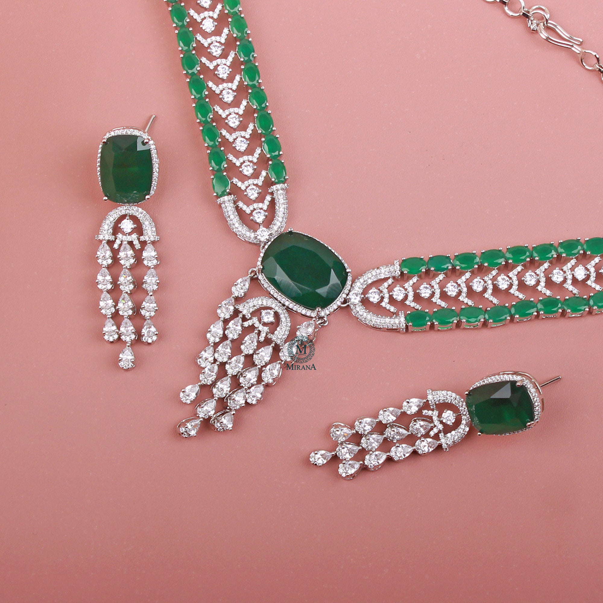 Sarah CZ Designer Necklace Set