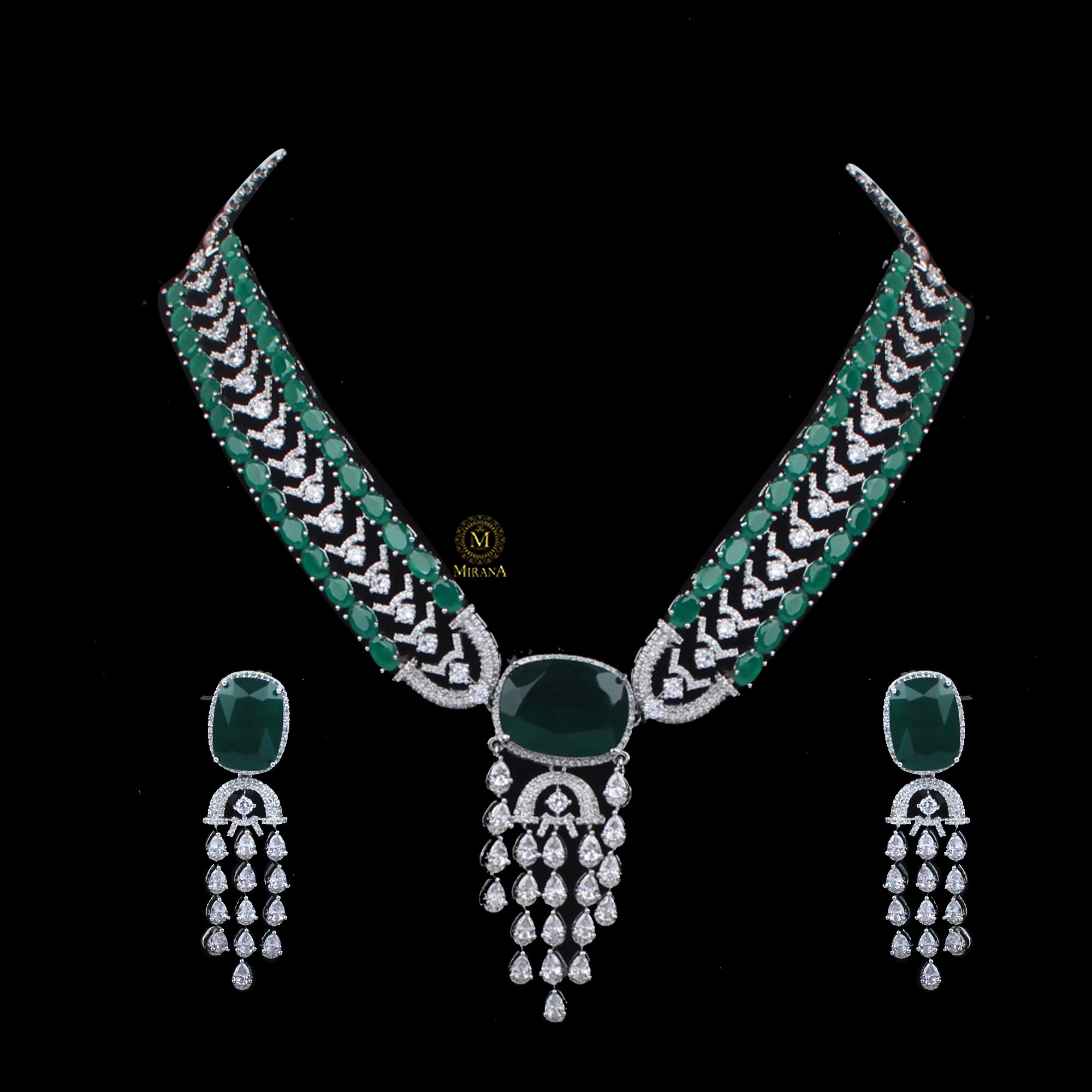 Sarah CZ Designer Necklace Set