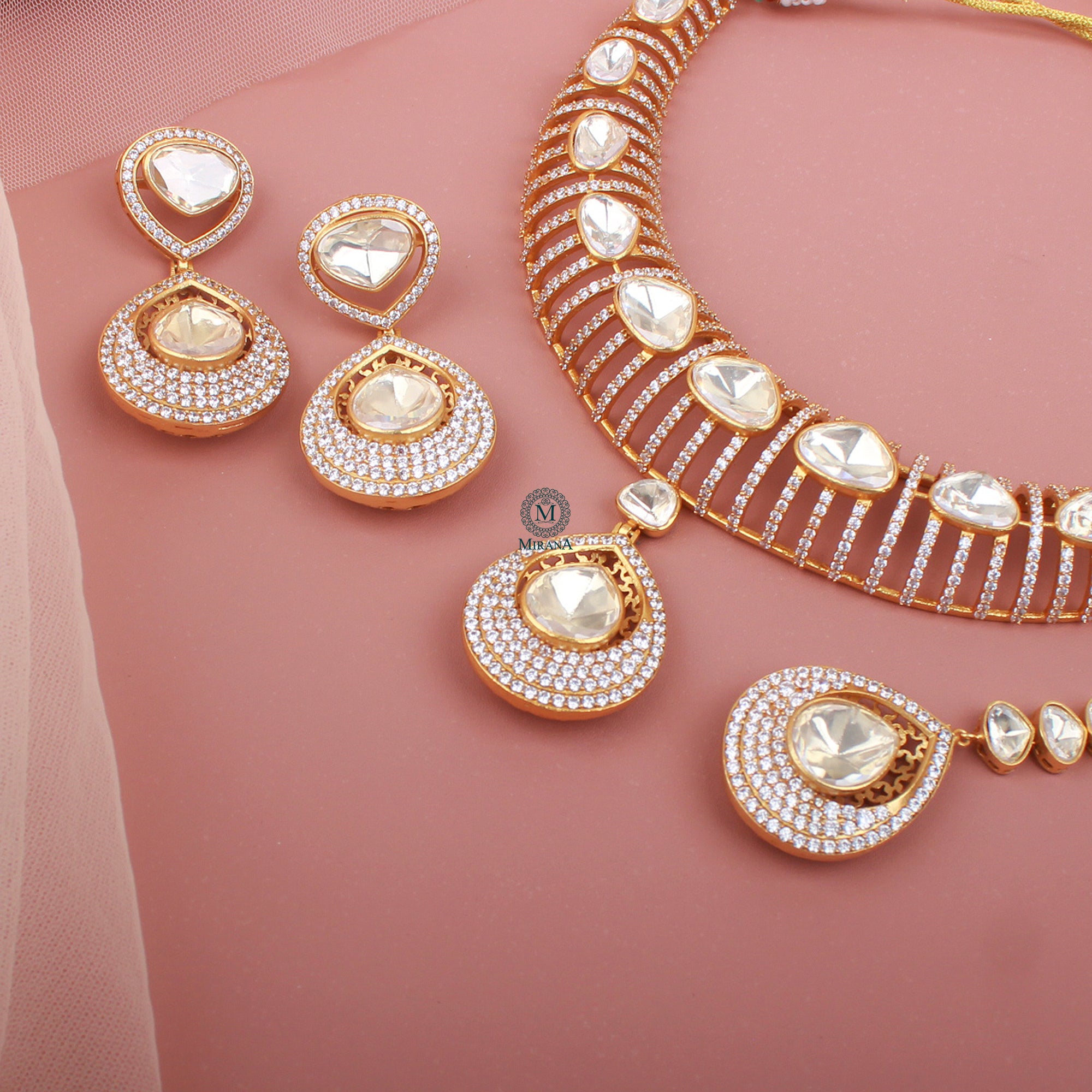 Devangi Moissanite Designer Necklace Set