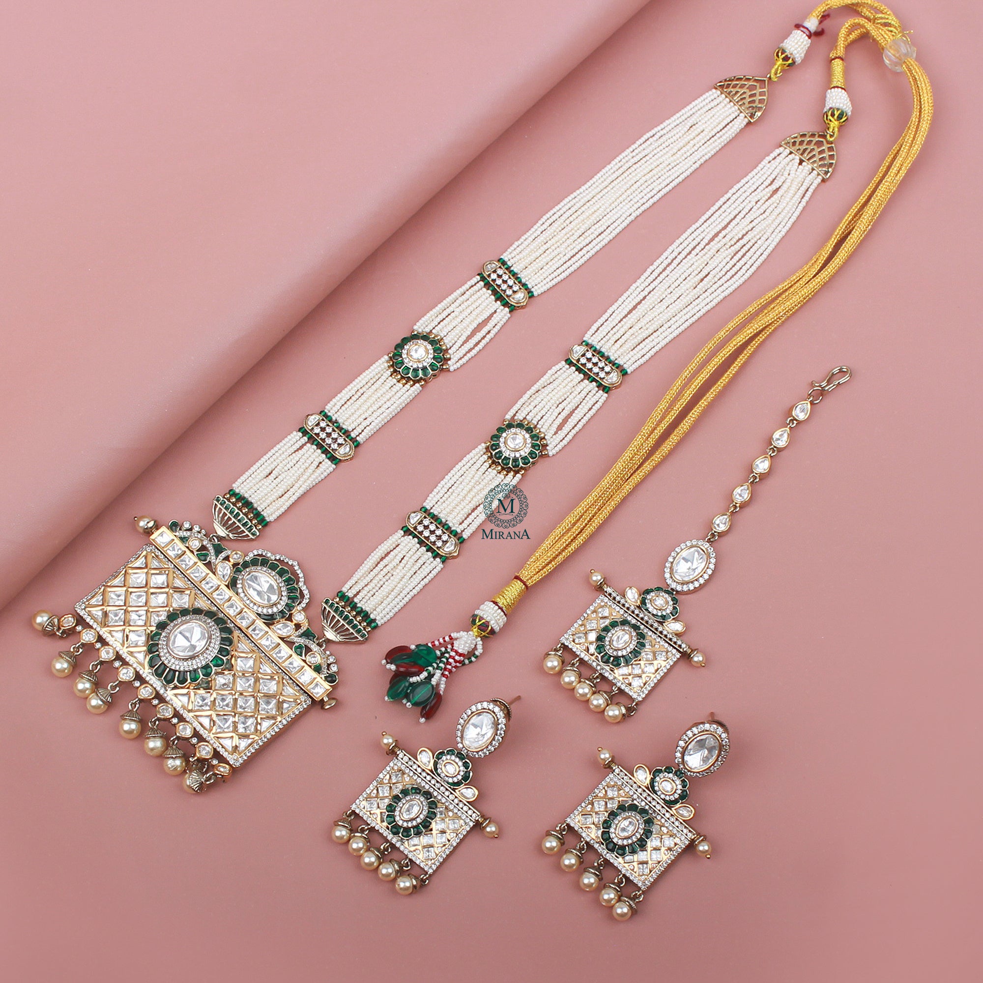 Dhanvi Polki Long Necklace Set