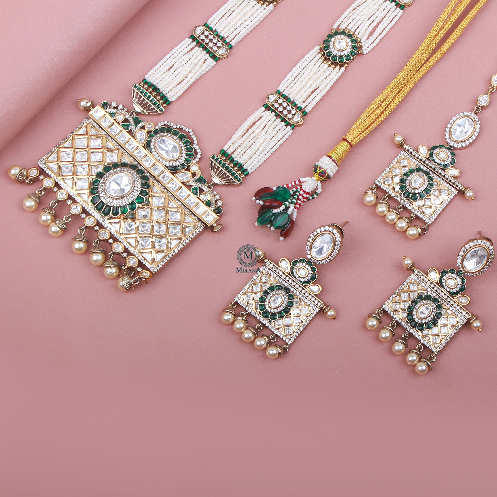 Dhanvi Polki Long Necklace Set