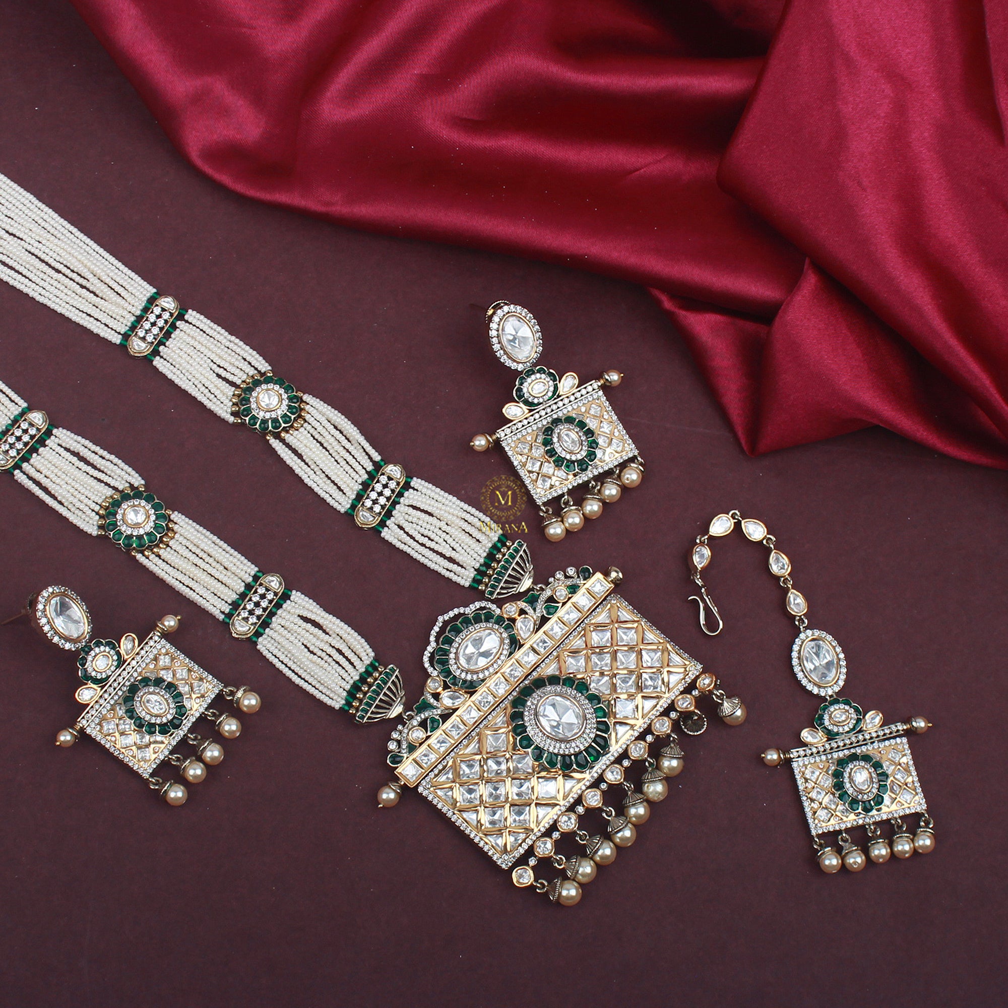 Dhanvi Polki Long Necklace Set