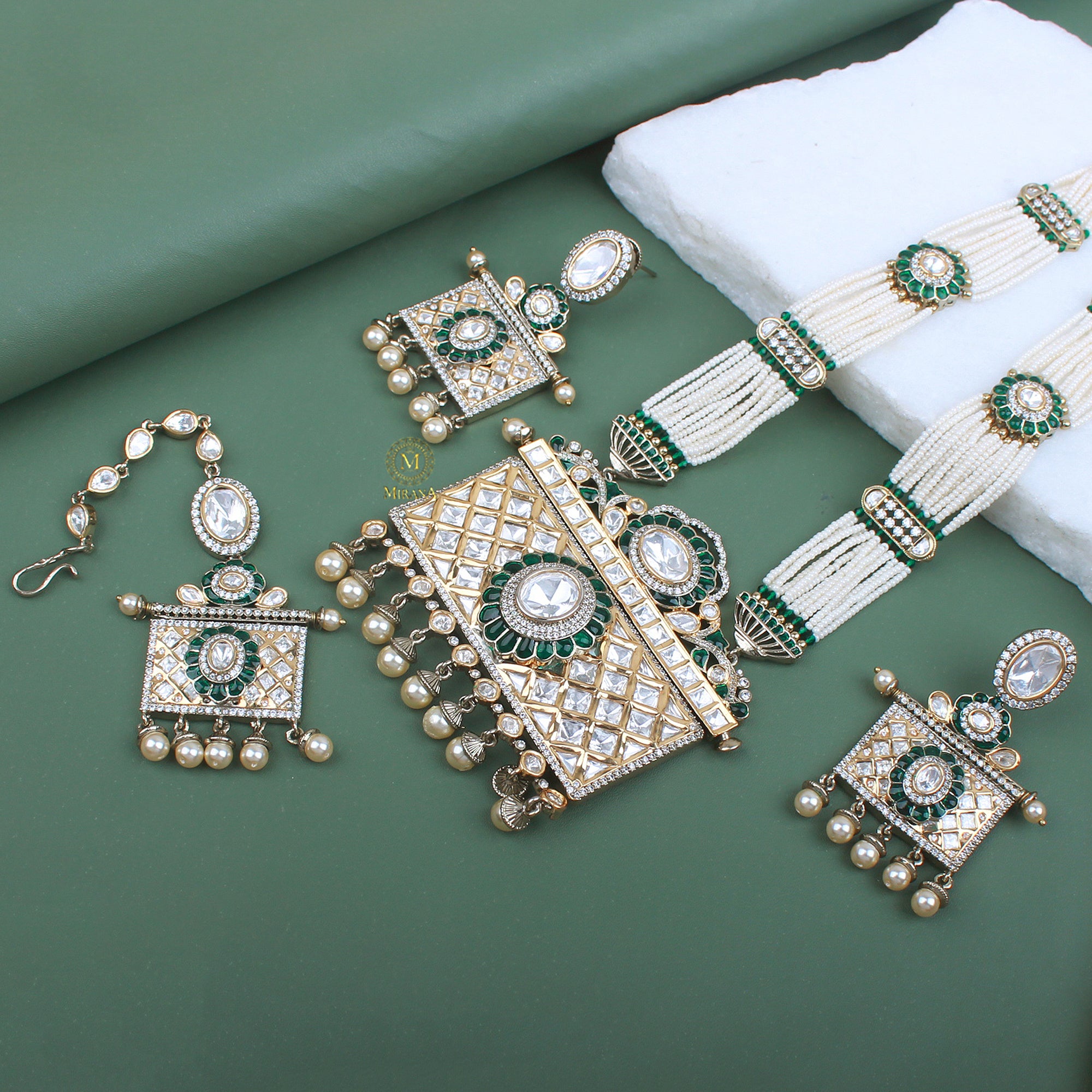Dhanvi Polki Long Necklace Set
