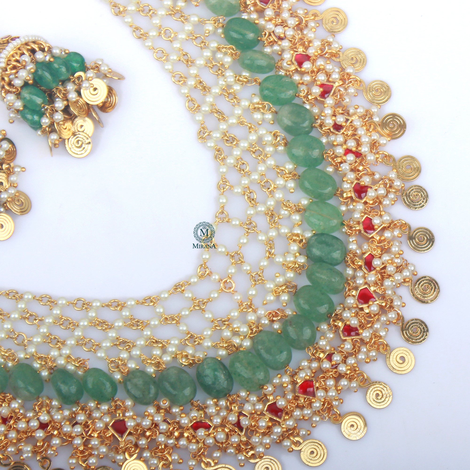 Tarana Moti Jaal work Necklace Set