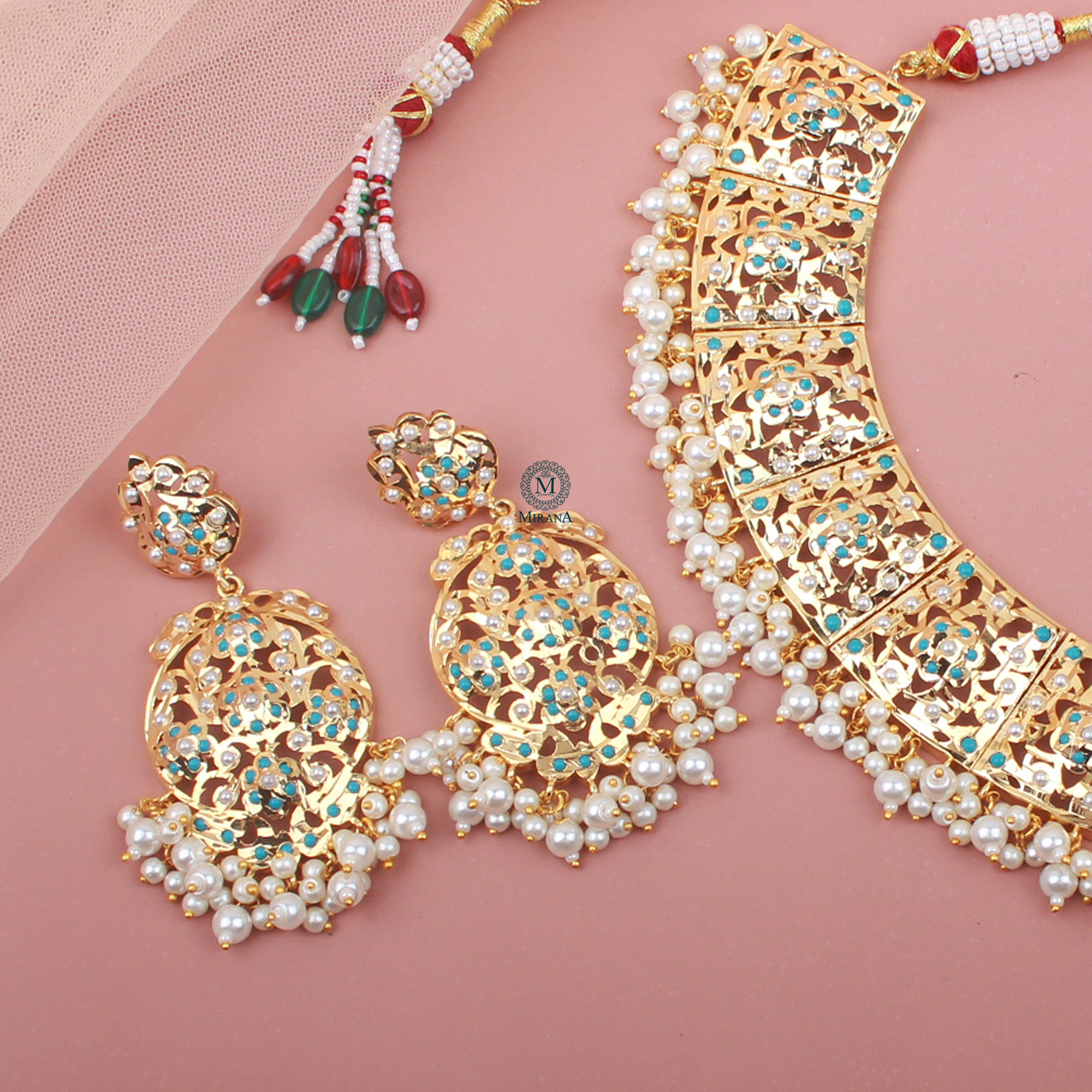 Devangi Pearl Jadau Necklace Set
