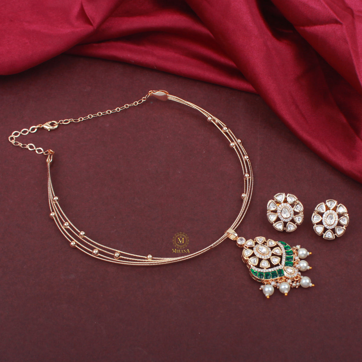 Zara Polki Husli Necklace Set