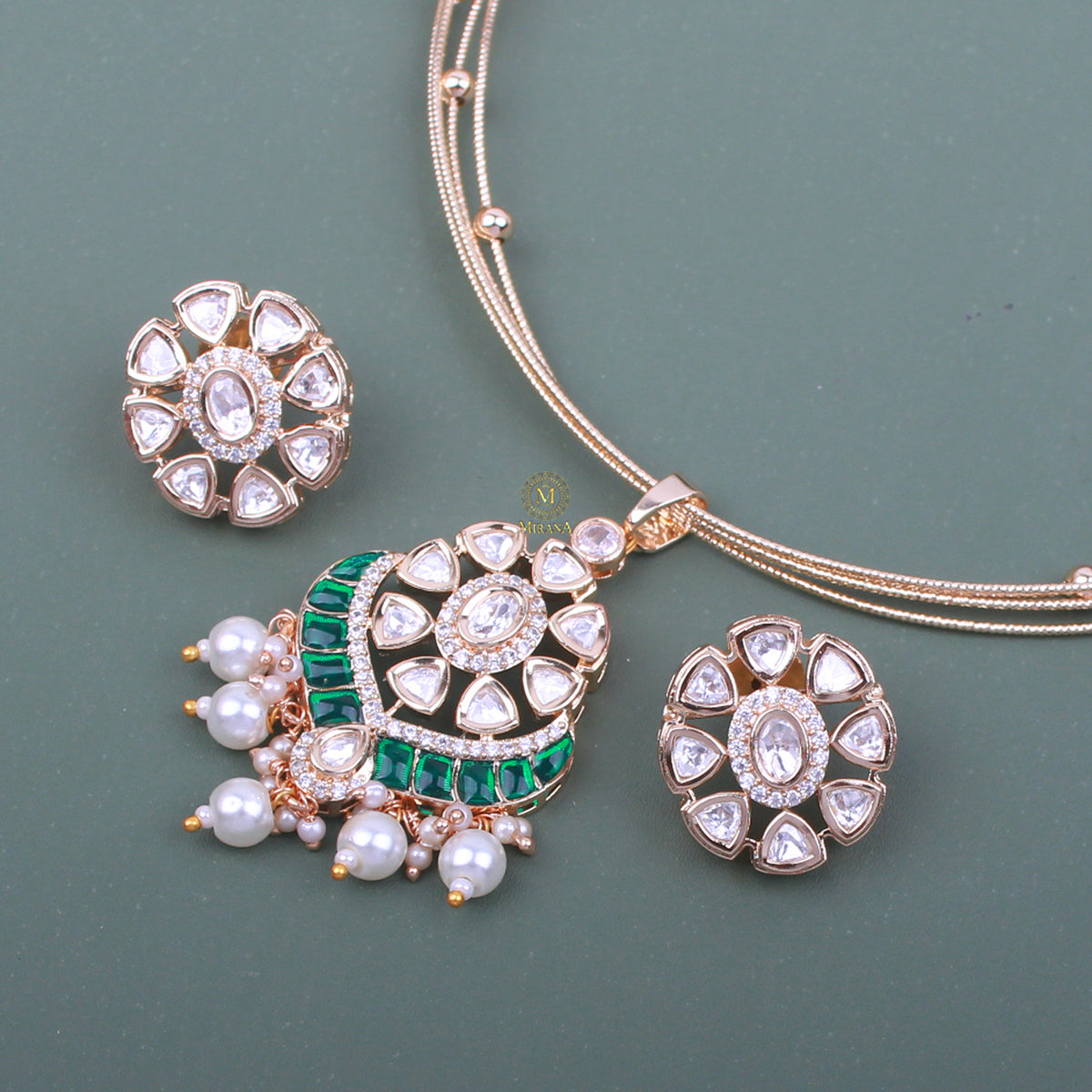 Zara Polki Husli Necklace Set