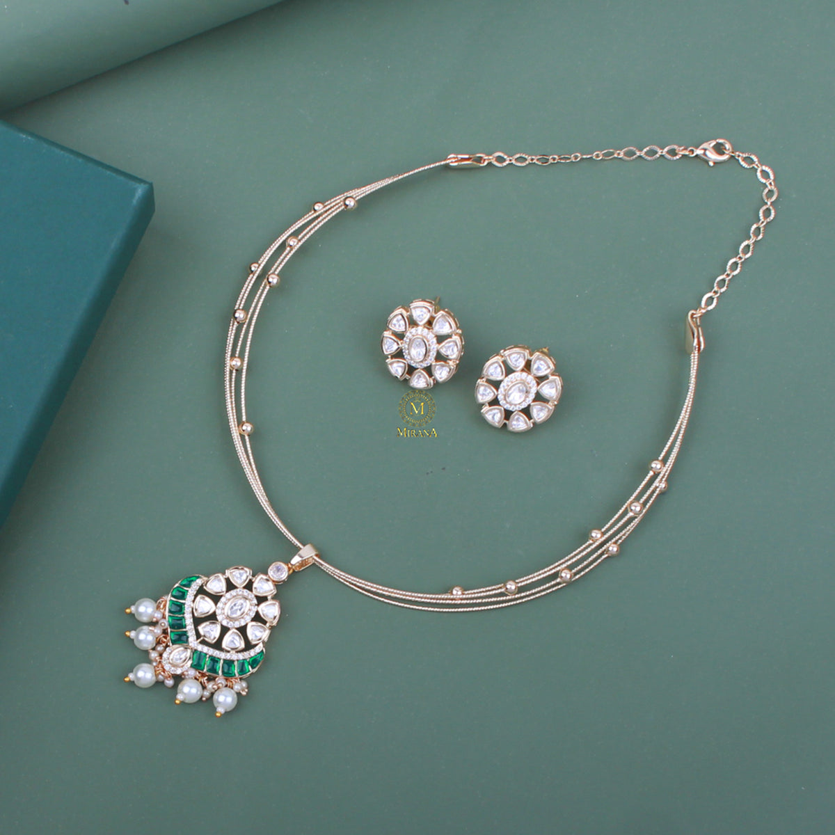 Zara Polki Husli Necklace Set
