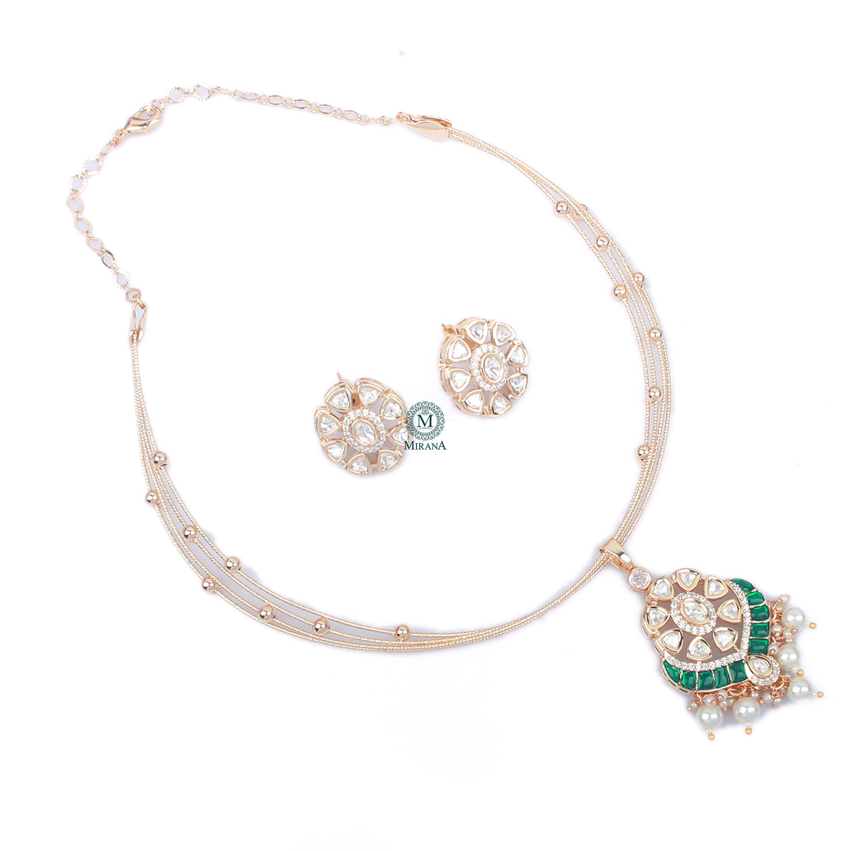 Zara Polki Husli Necklace Set