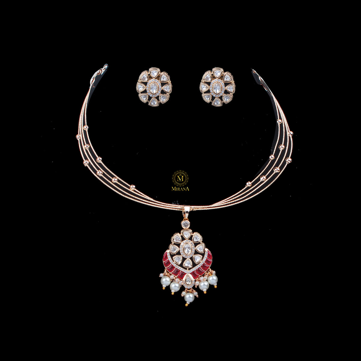 Zara Polki Husli Necklace Set