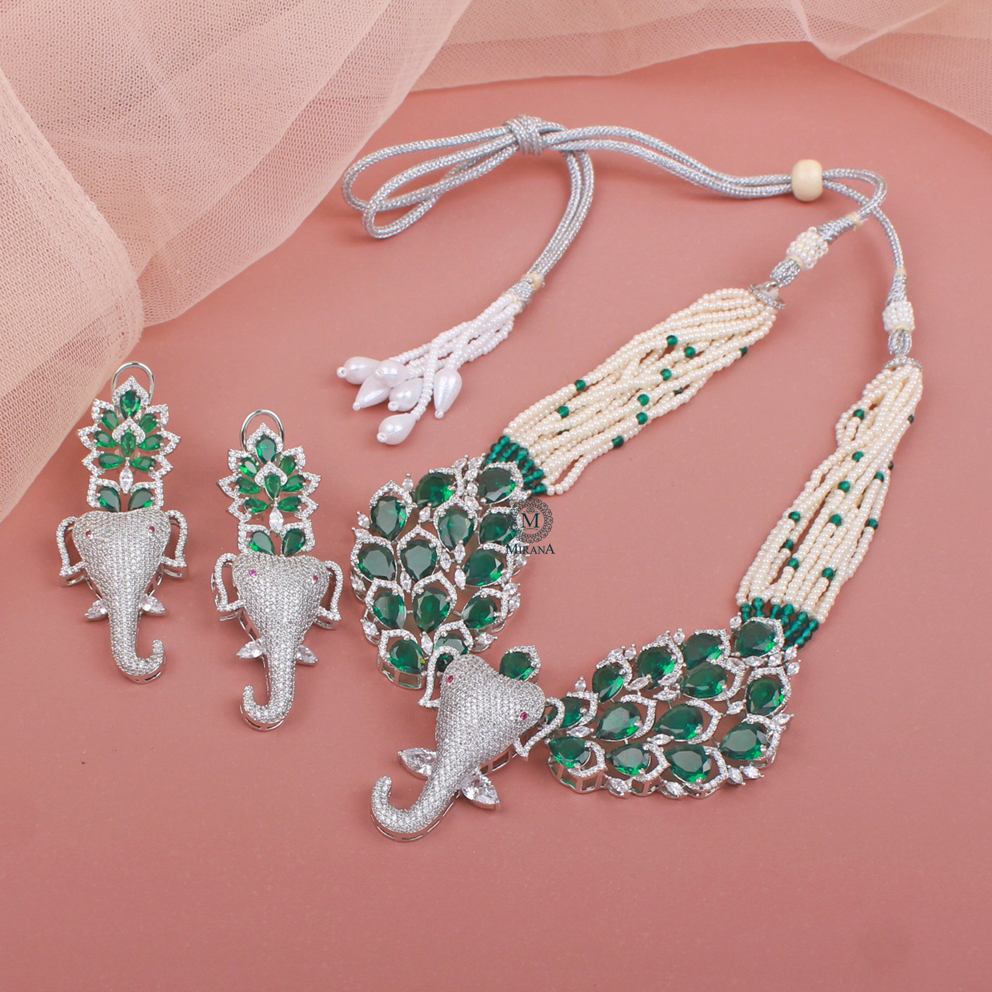 Velora CZ Designer Necklace Set