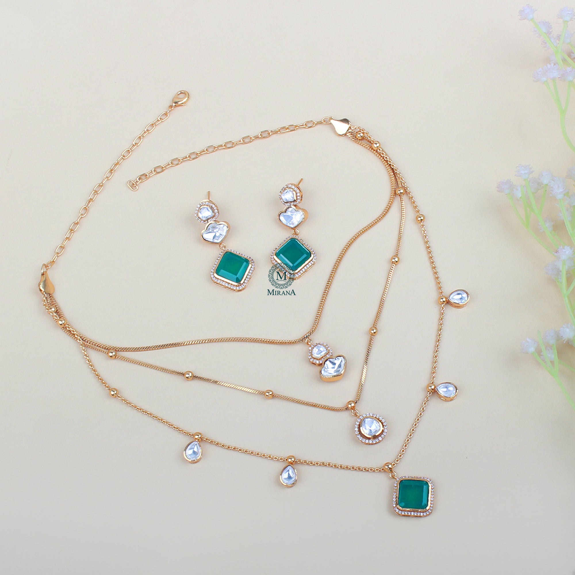 Fabina Triple Layered Necklace Set