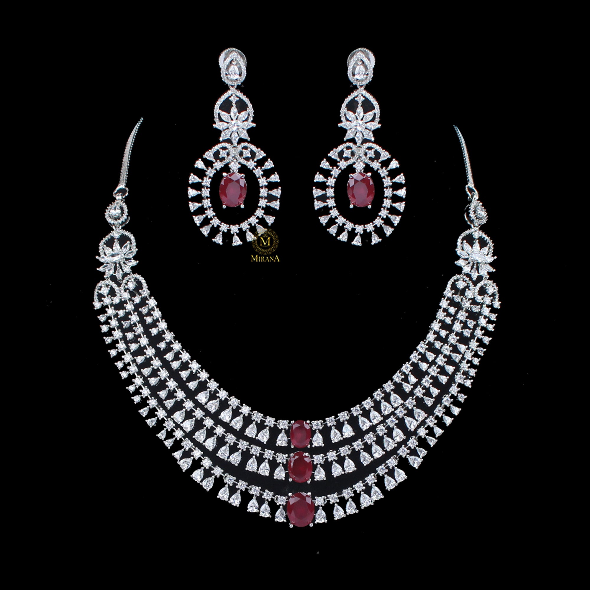 Lisha Triple Layered Designer Necklace Set